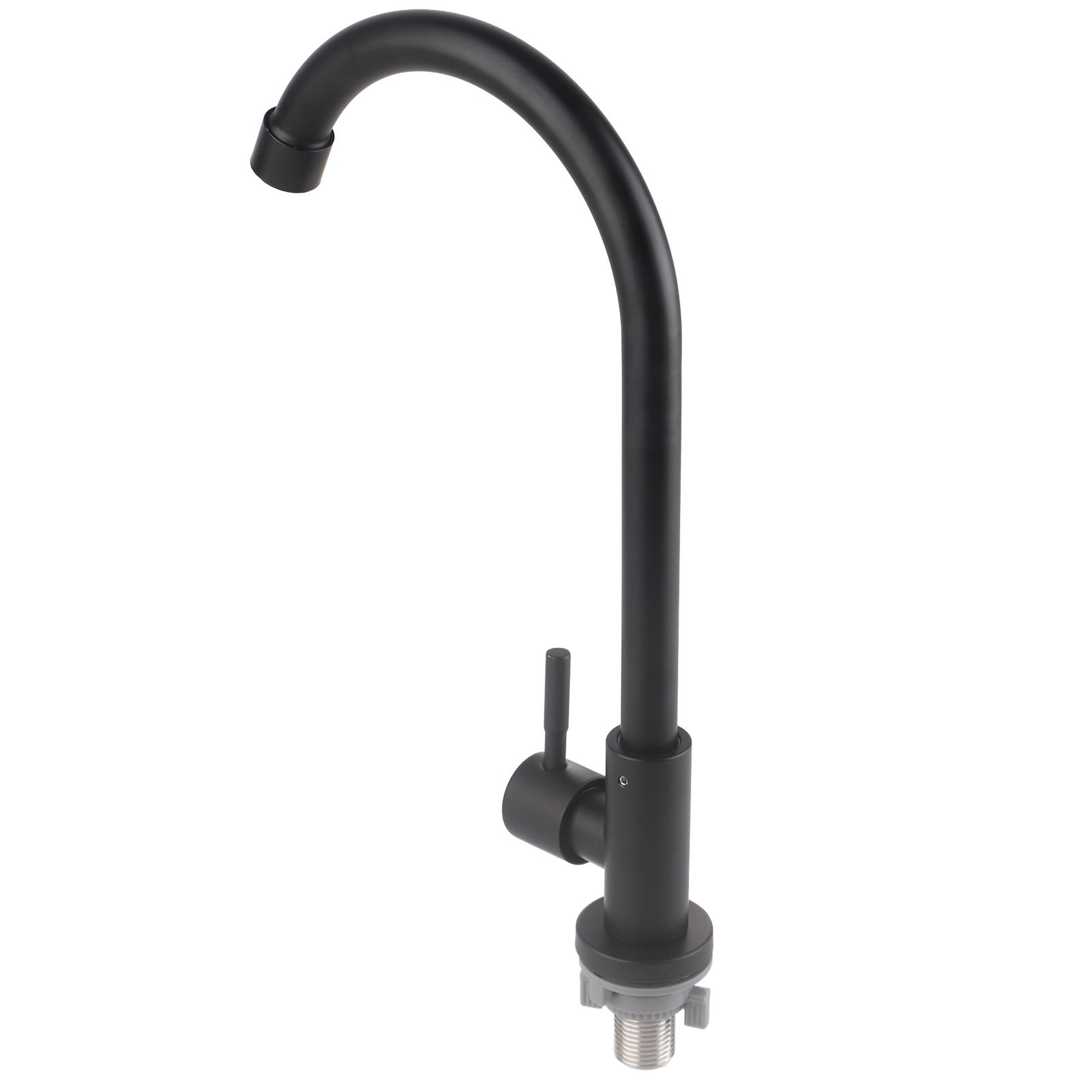 G1/2 Faucet 90 Degree Rotating Single Cold Matte Black Water Tap for Kitchen