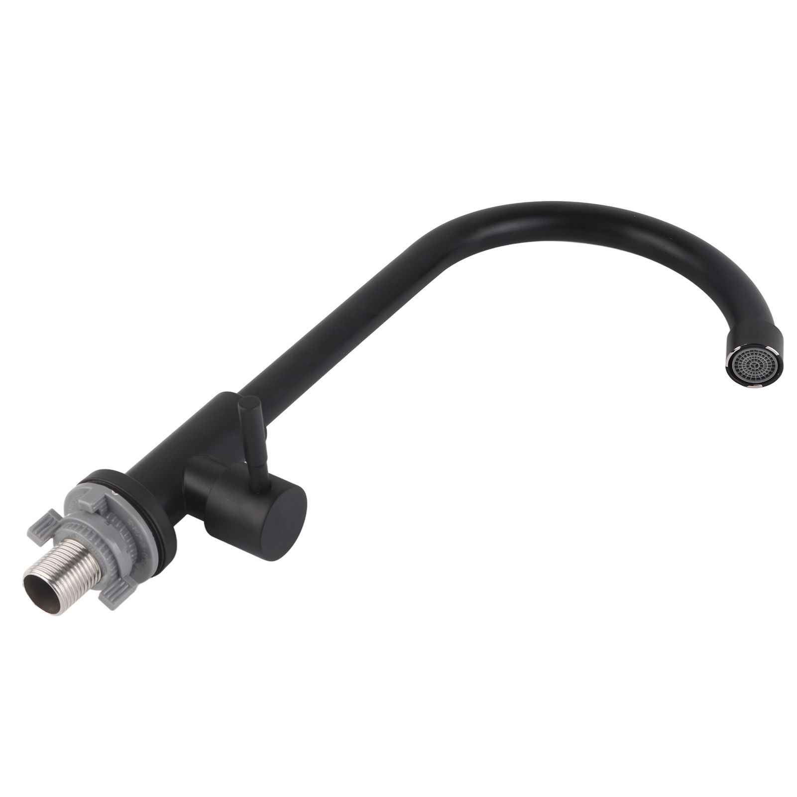 G1/2 Faucet 90 Degree Rotating Single Cold Matte Black Water Tap for Kitchen view 8