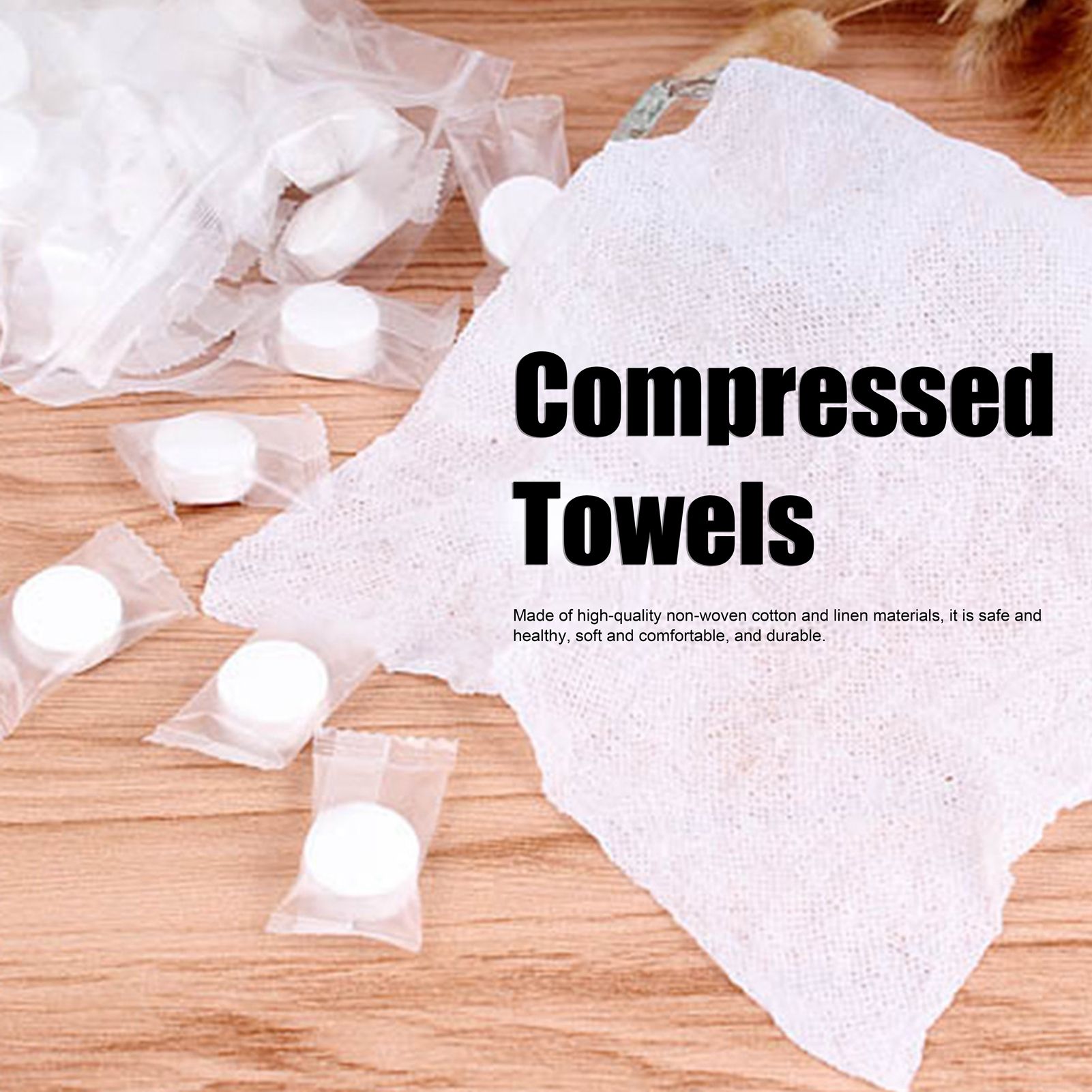 100Pcs Compressed Towels Portable Disposable Face Cleaning Tissue Towel for view 15