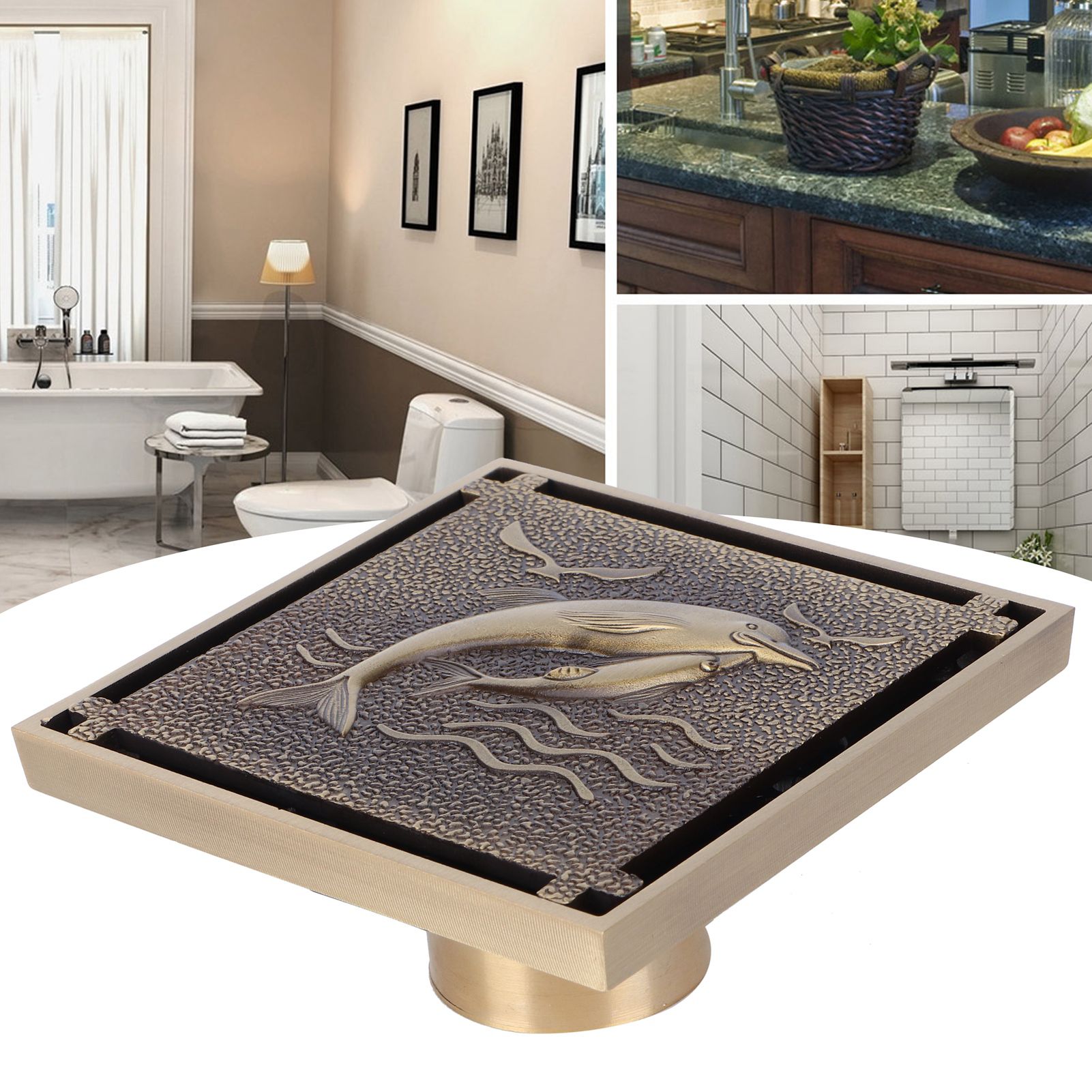 Antique Copper Waste Floor Drain Shower Bathroom Floor Drain Cover for Hotel view 10