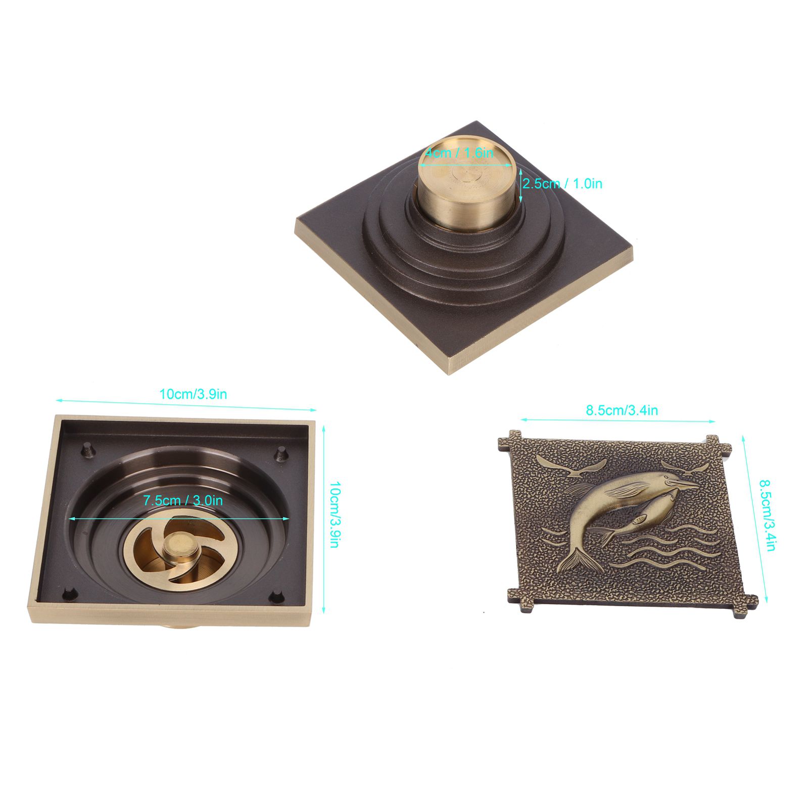 Antique Copper Waste Floor Drain Shower Bathroom Floor Drain Cover for Hotel view 14