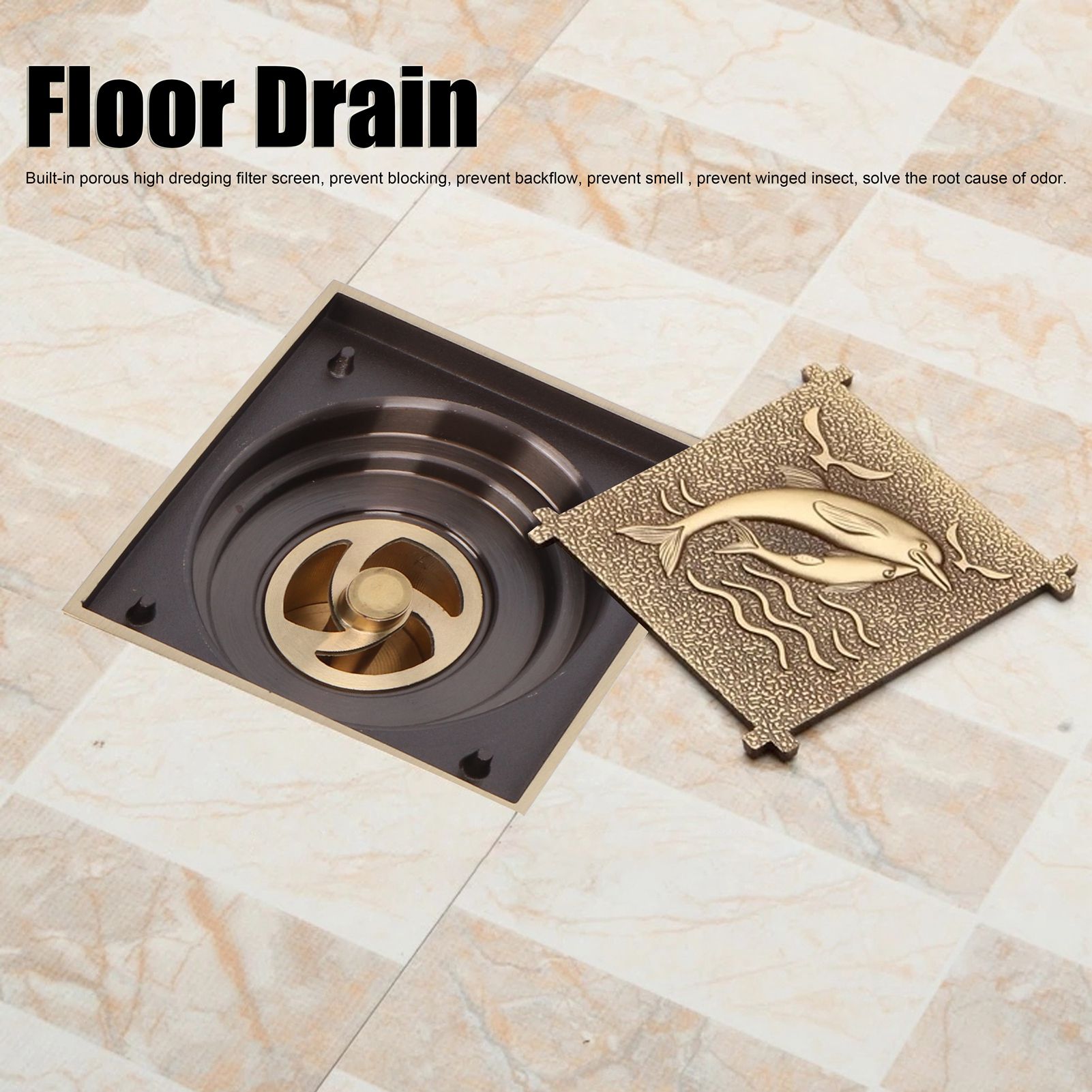 Antique Copper Waste Floor Drain Shower Bathroom Floor Drain Cover for Hotel view 15