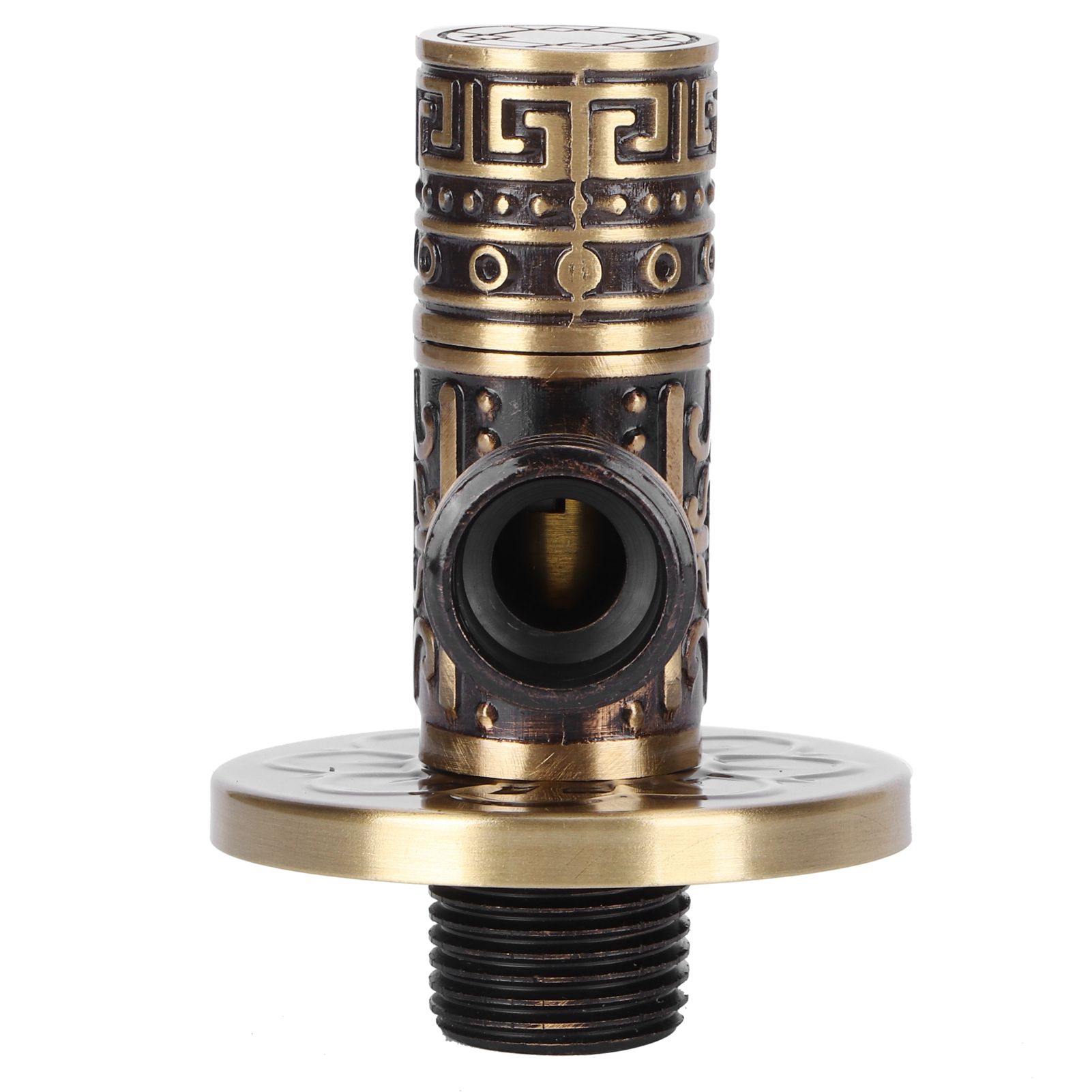 G1/2 External Thread Faucet Angle Valve Thickening Retro Brass Water Stop view 2