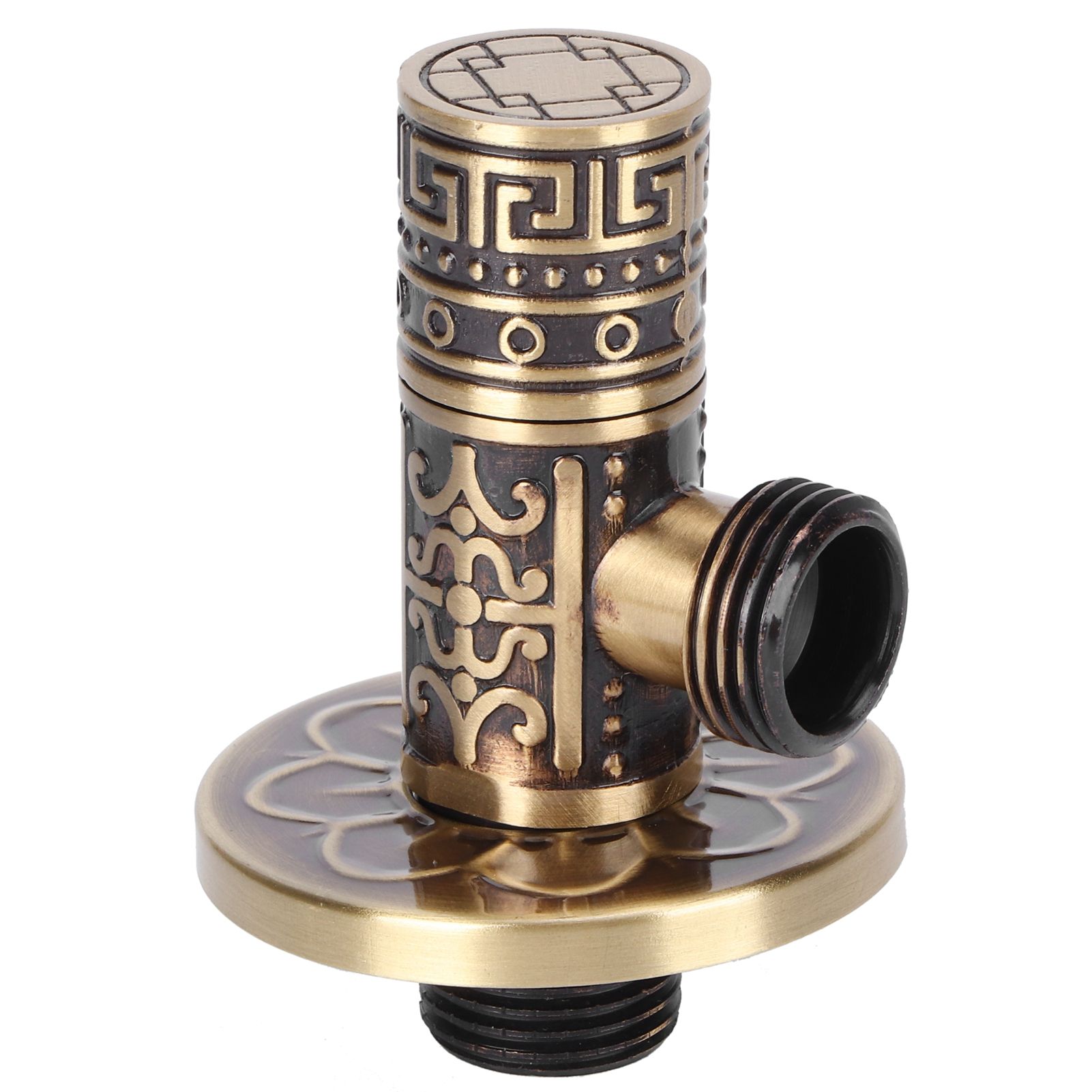 G1/2 External Thread Faucet Angle Valve Thickening Retro Brass Water Stop view 3