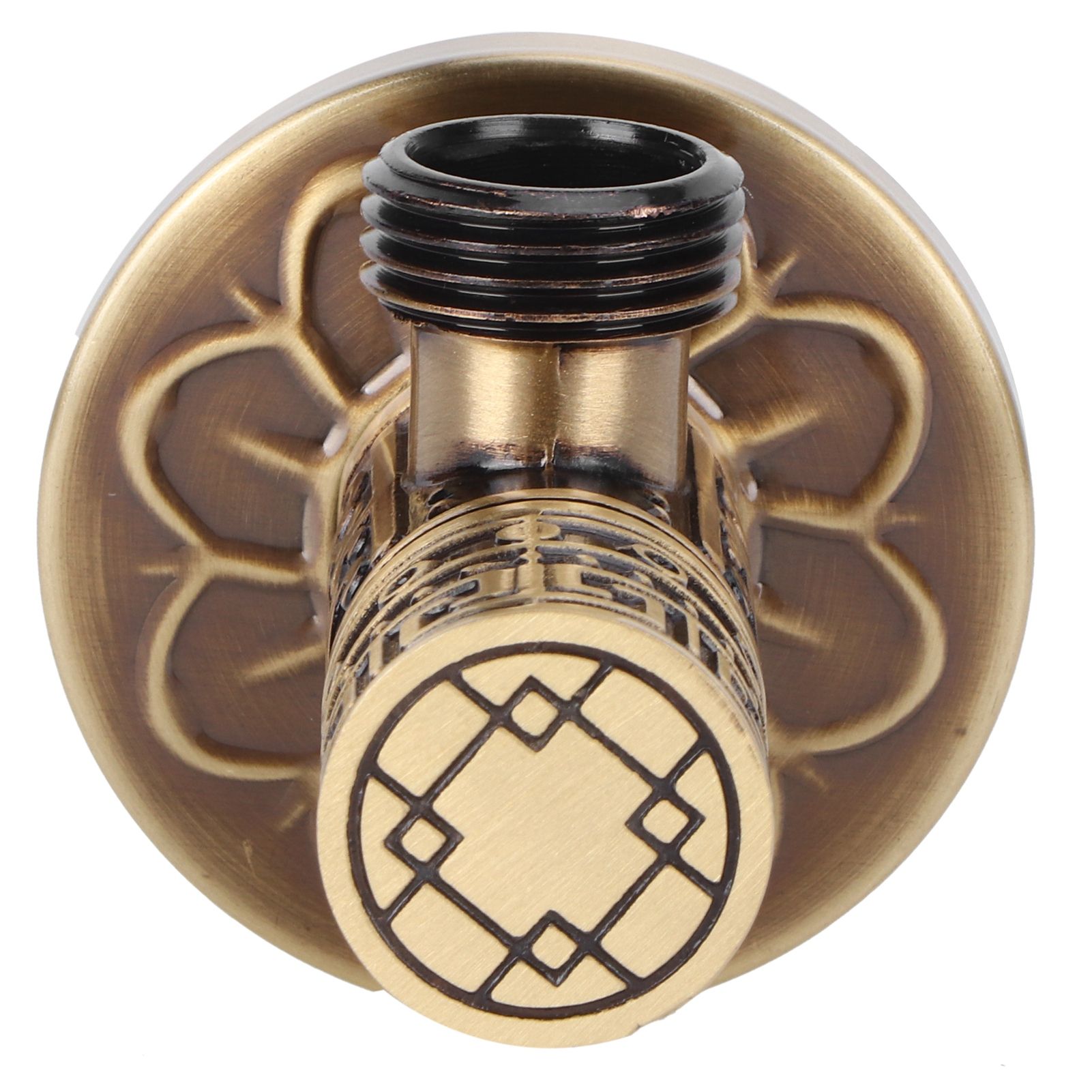 G1/2 External Thread Faucet Angle Valve Thickening Retro Brass Water Stop view 5