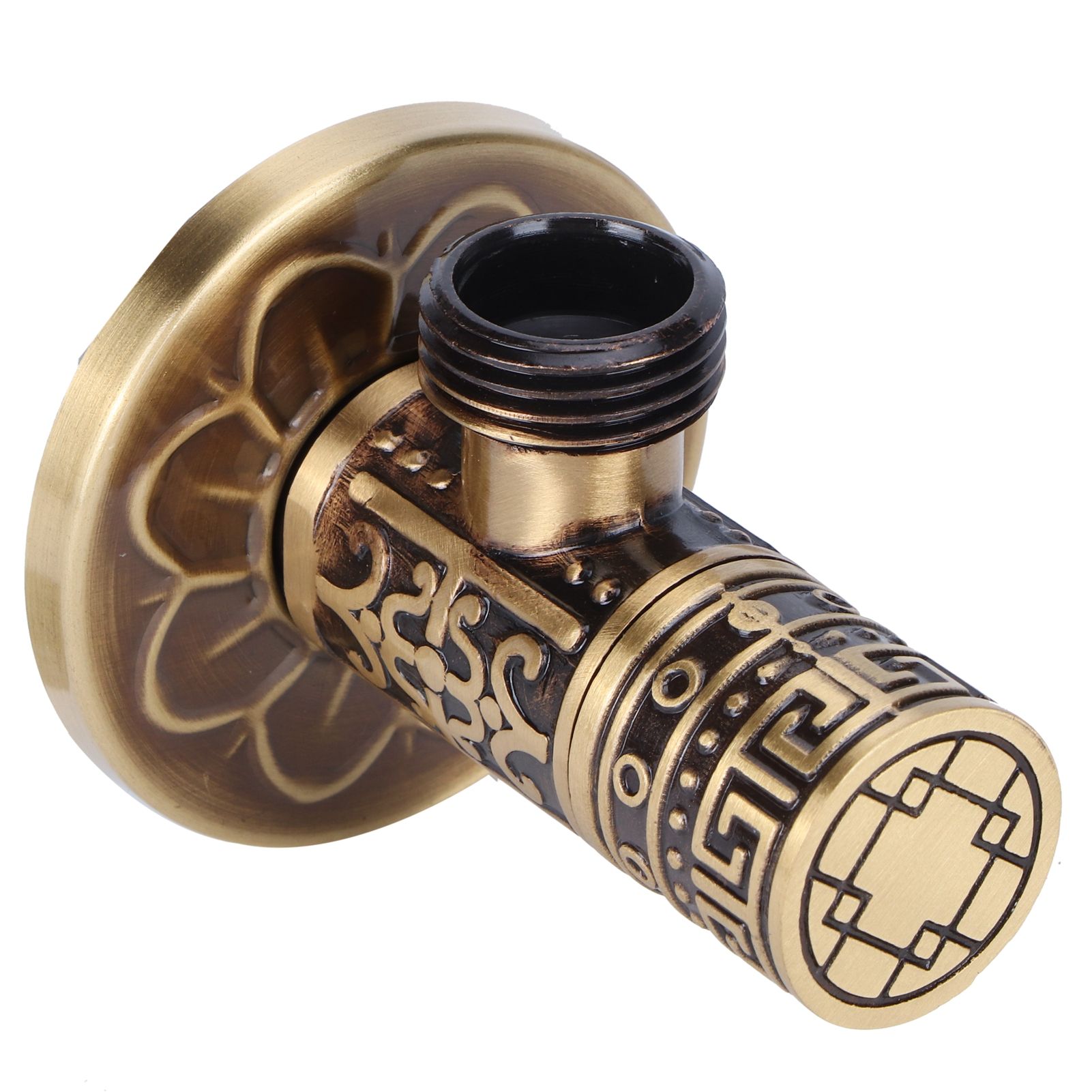 G1/2 External Thread Faucet Angle Valve Thickening Retro Brass Water Stop view 6
