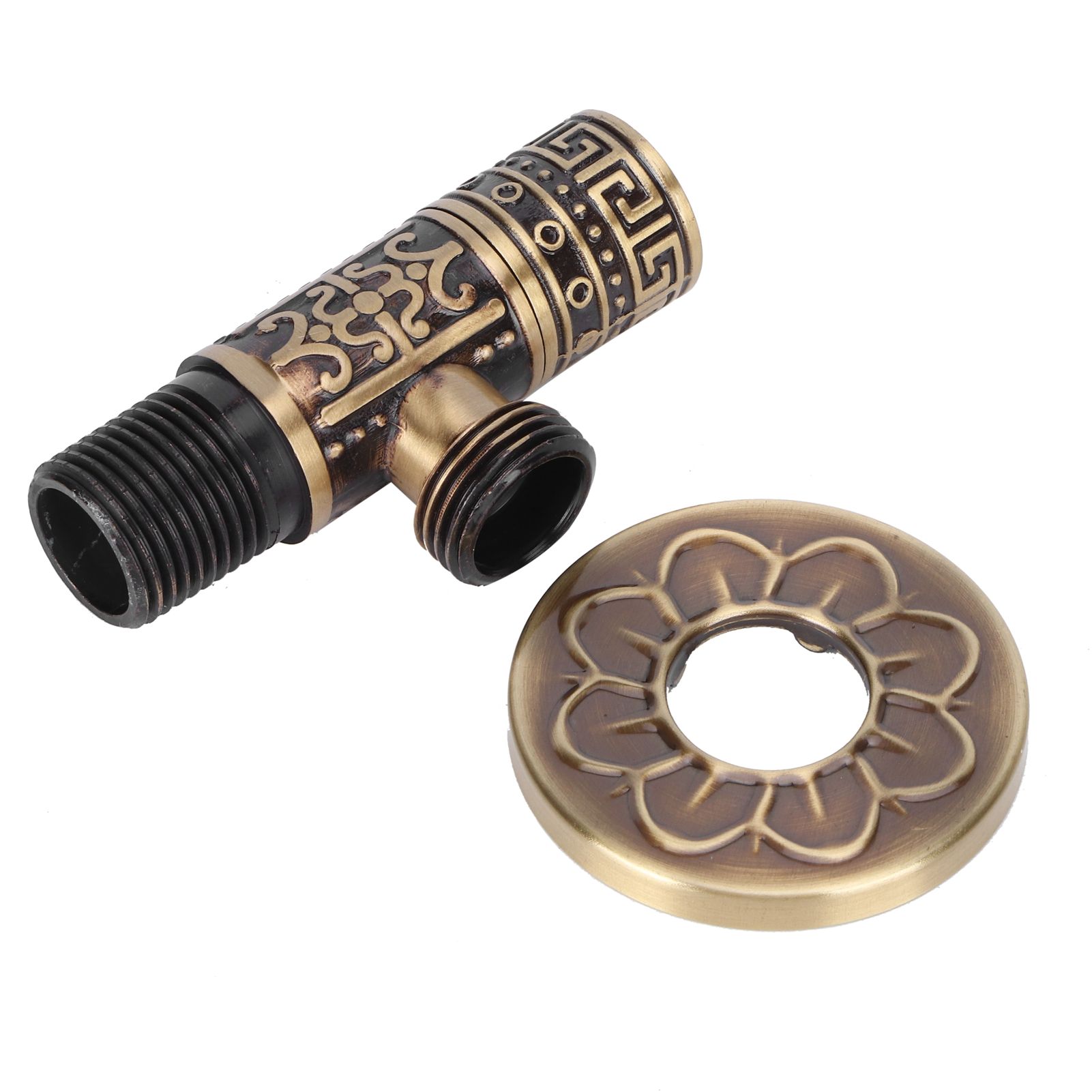 G1/2 External Thread Faucet Angle Valve Thickening Retro Brass Water Stop view 7