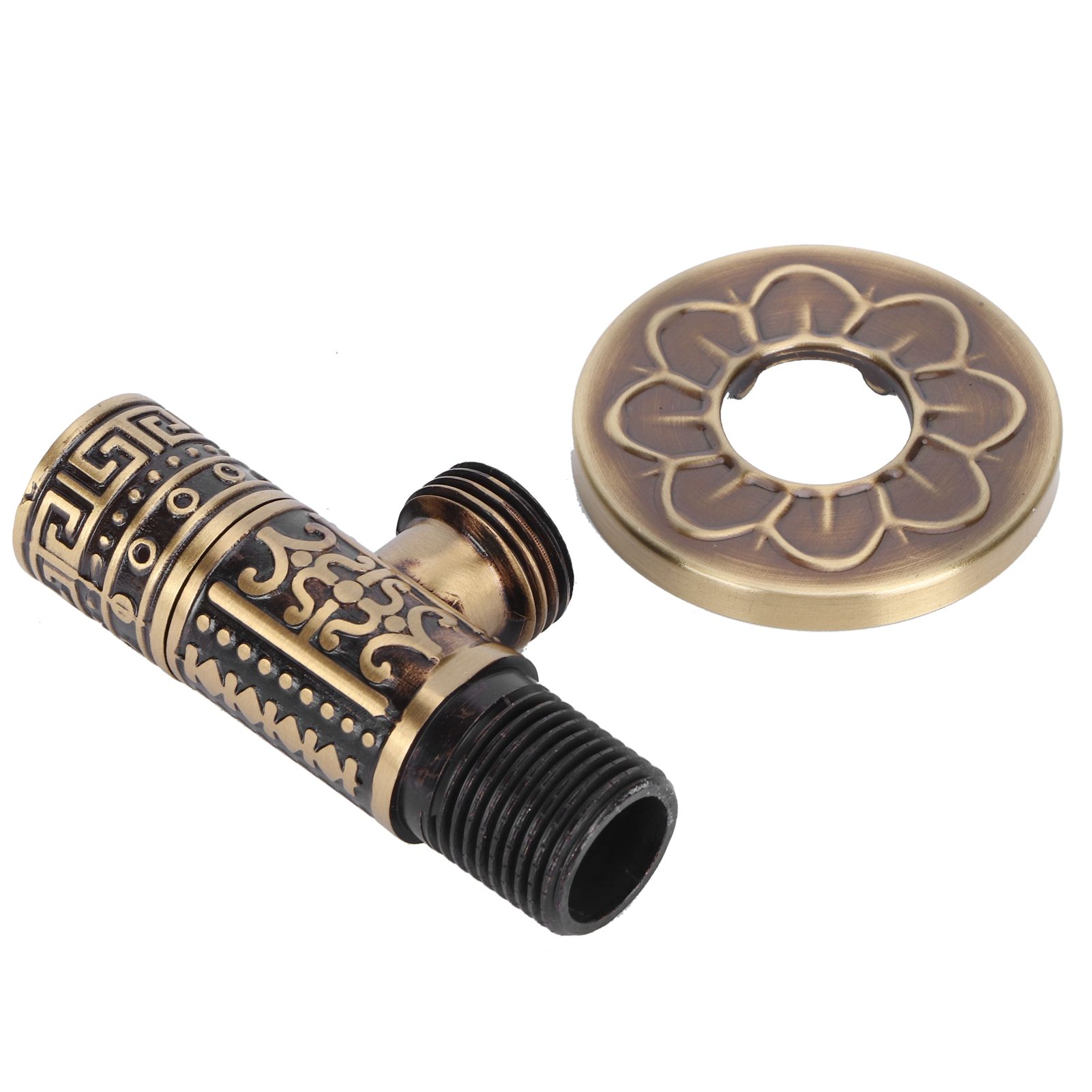 G1/2 External Thread Faucet Angle Valve Thickening Retro Brass Water Stop view 8