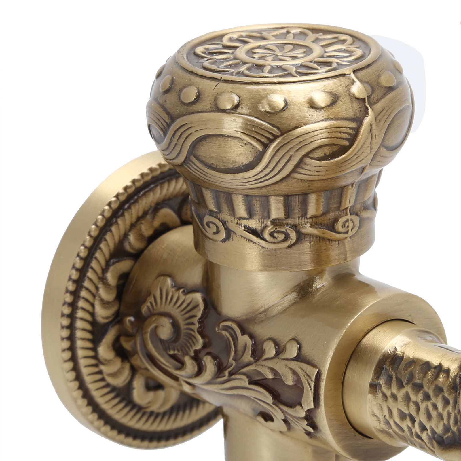 G1/2 Wall Mounted Washing Machine Faucet Brass Retro Hot Cold Water Tap view 11