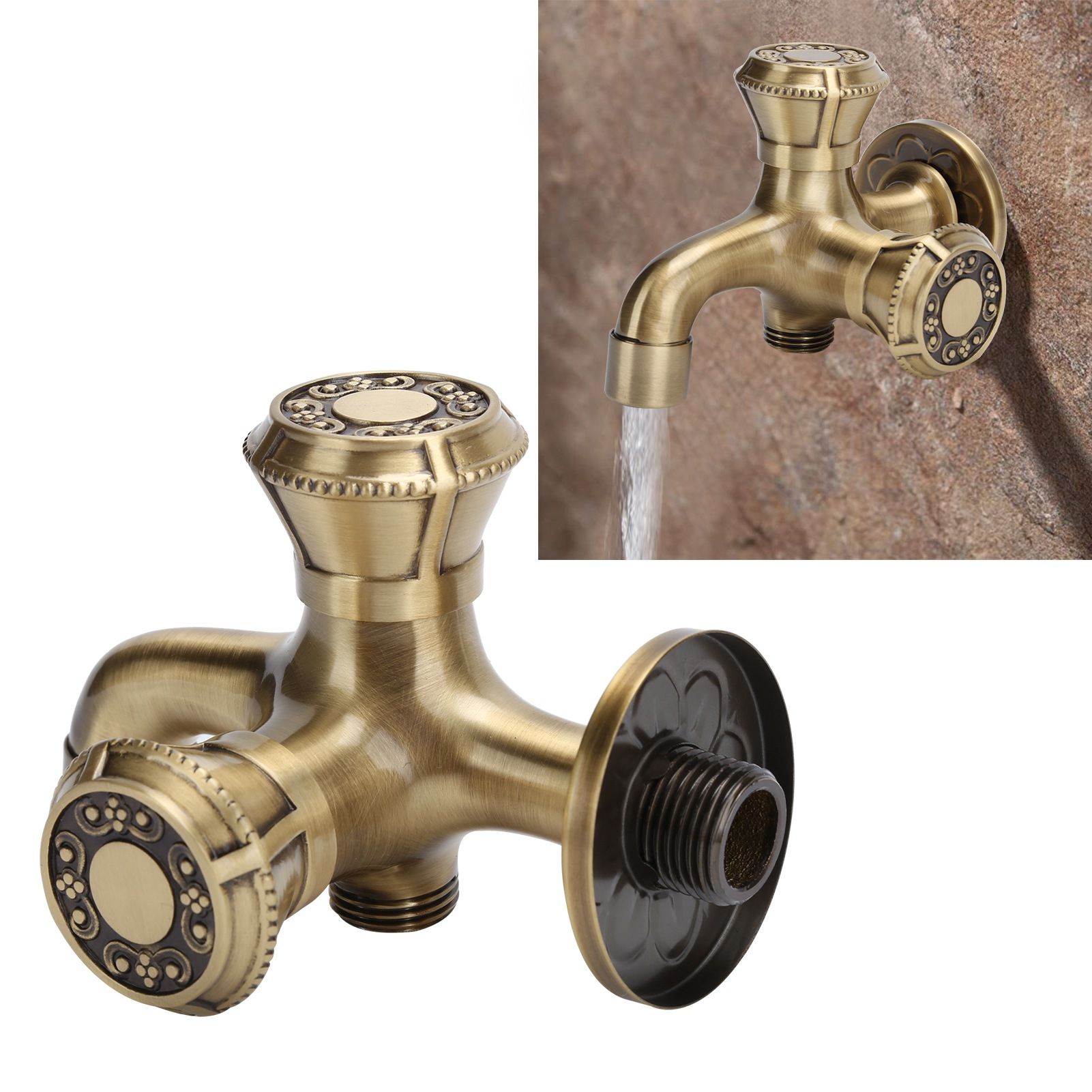 G1/2 Wall Mounted Laundry Bathroom Washing Machine Water Faucet Hot and Cold view 10