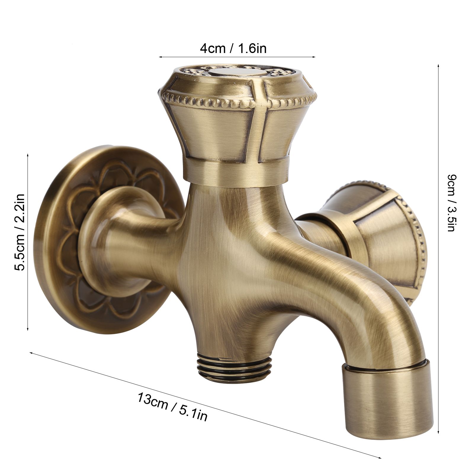 G1/2 Wall Mounted Laundry Bathroom Washing Machine Water Faucet Hot and Cold view 13