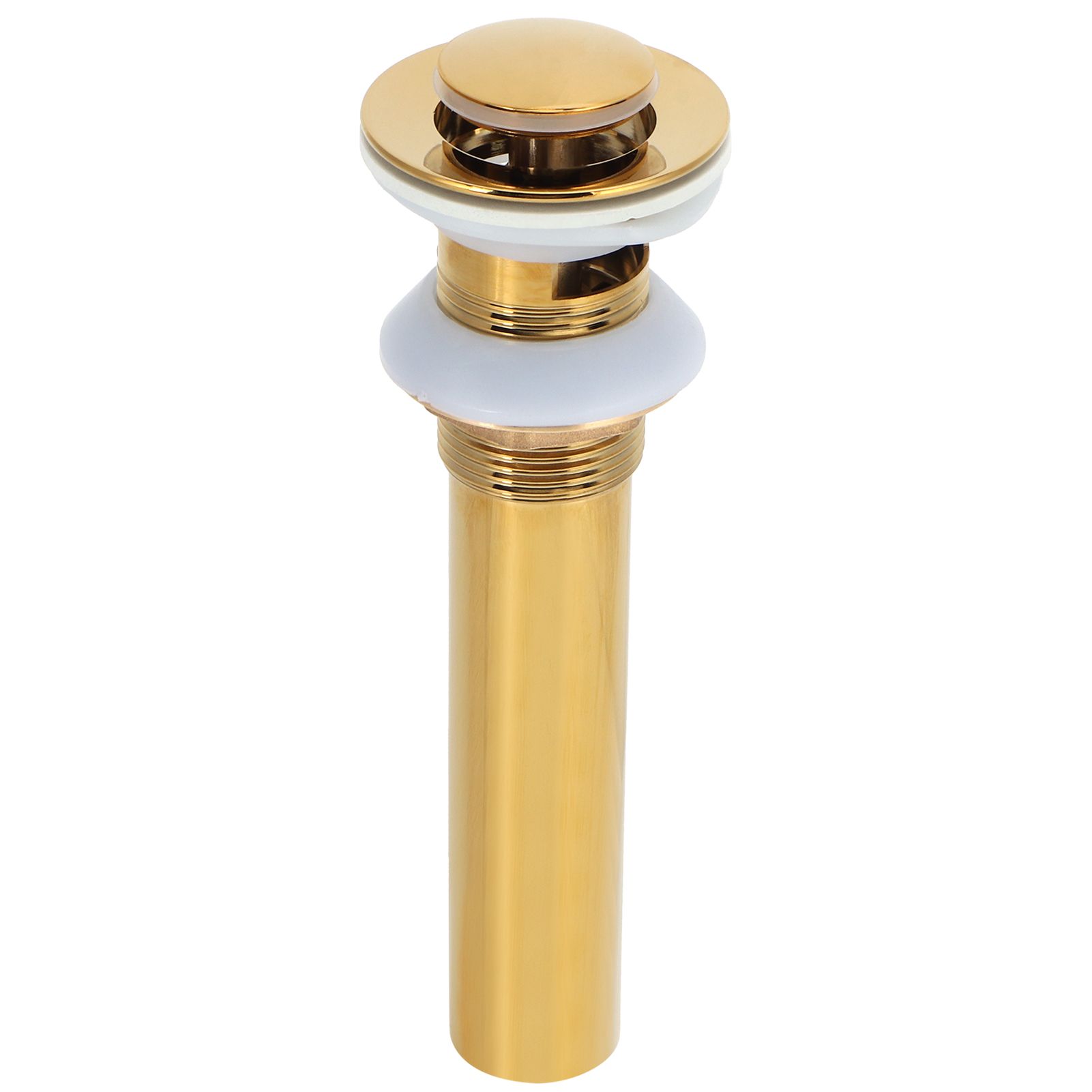 Gold Sink Drain without Overflow Anti Clog Bathroom Faucet Wash Basin Drain view 2