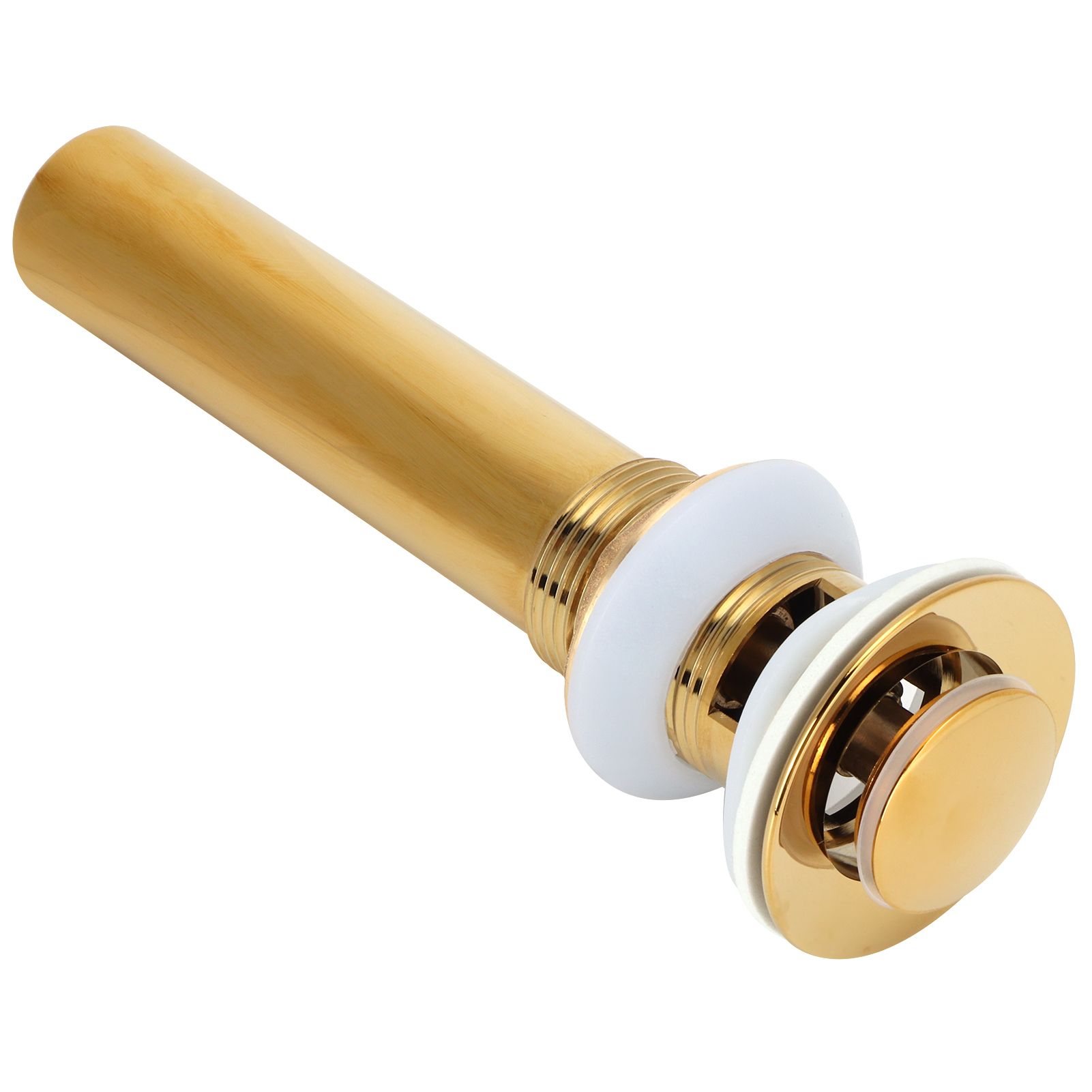 Gold Sink Drain without Overflow Anti Clog Bathroom Faucet Wash Basin Drain view 4