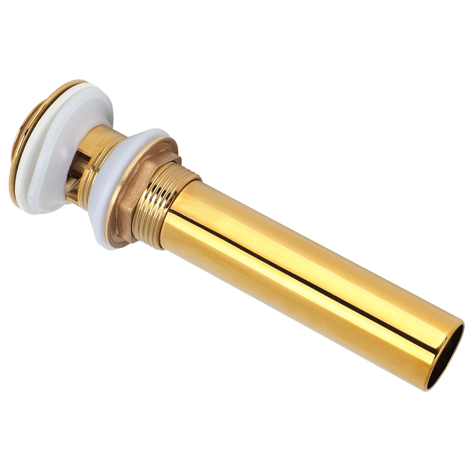 Gold Sink Drain without Overflow Anti Clog Bathroom Faucet Wash Basin Drain view 6