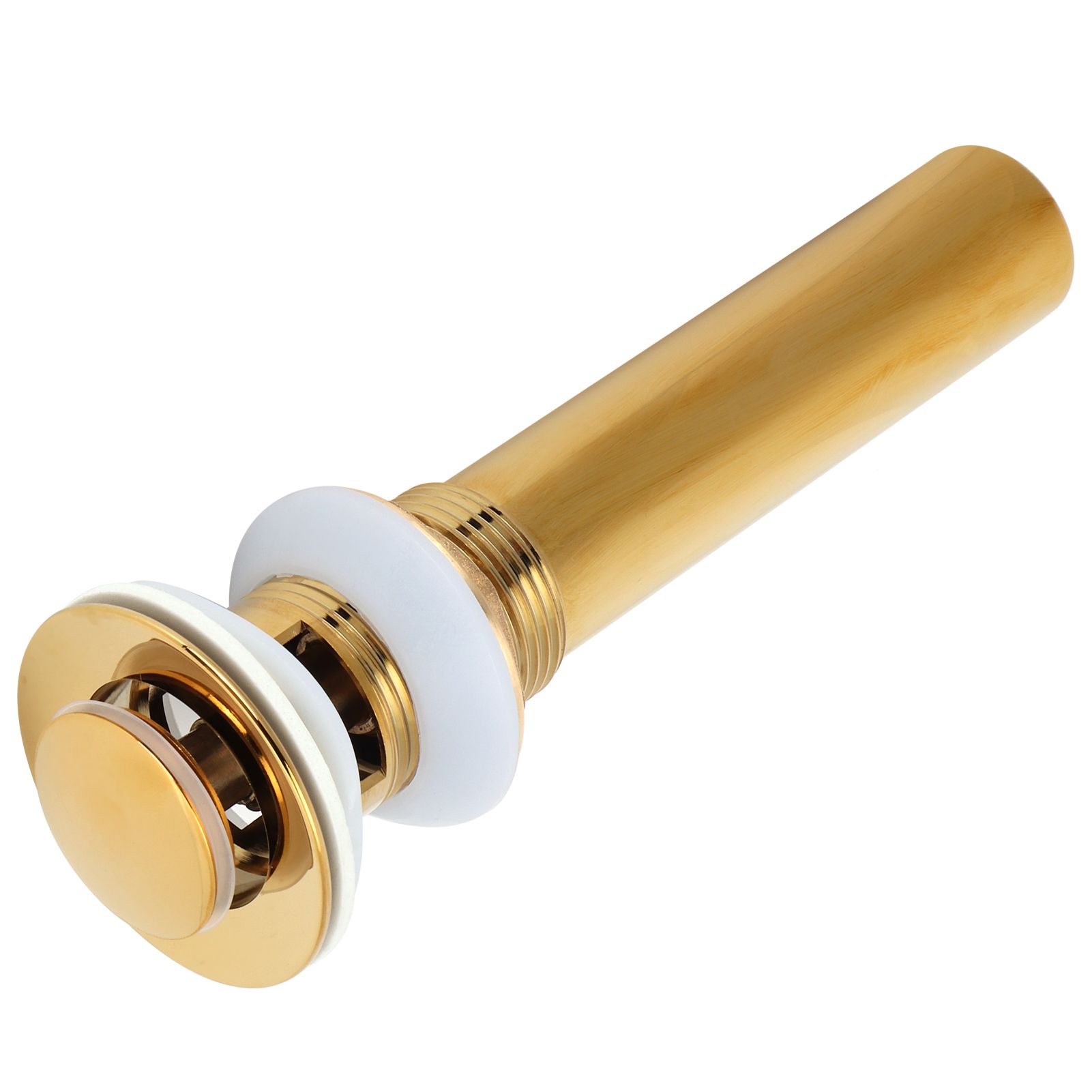 Gold Sink Drain without Overflow Anti Clog Bathroom Faucet Wash Basin Drain view 7