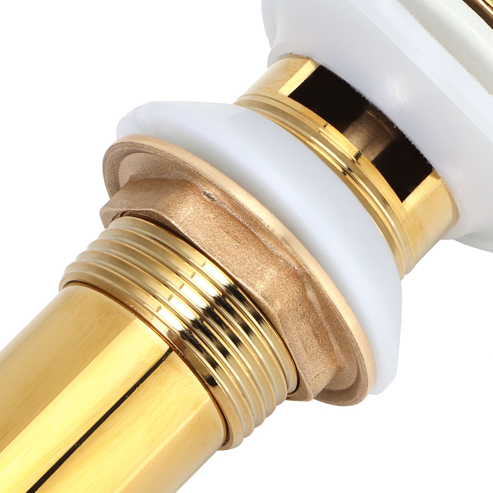 Gold Sink Drain without Overflow Anti Clog Bathroom Faucet Wash Basin Drain view 11