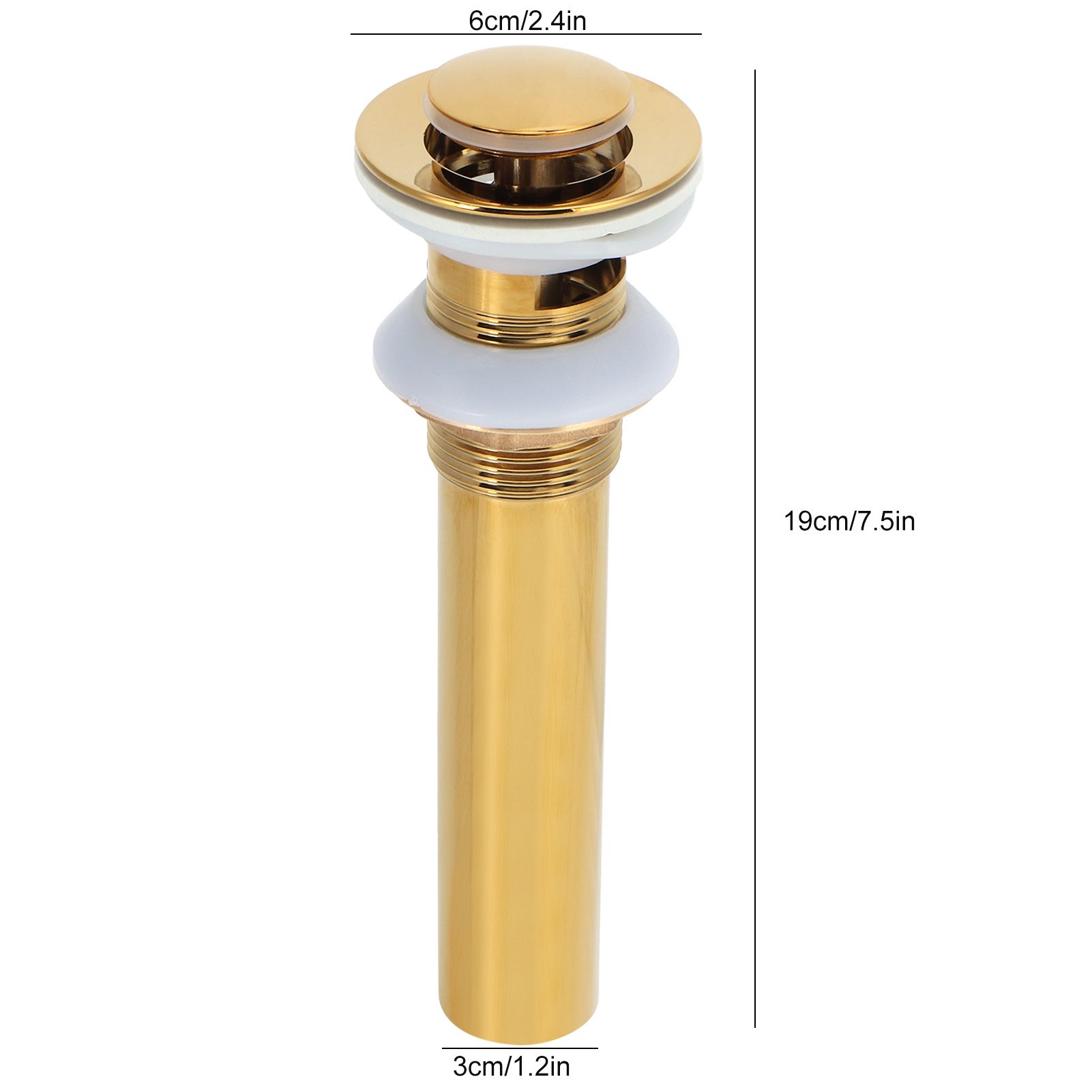Gold Sink Drain without Overflow Anti Clog Bathroom Faucet Wash Basin Drain view 13