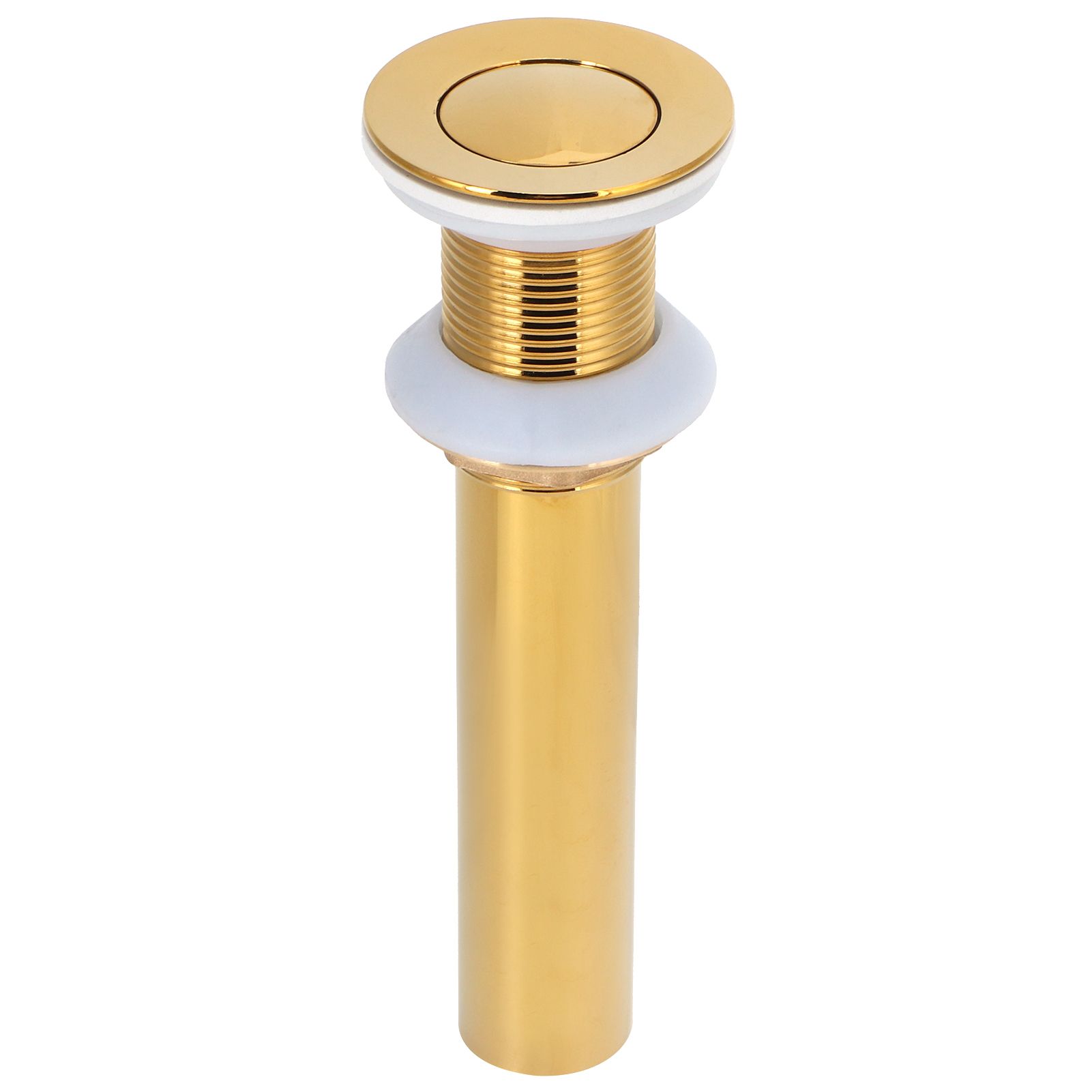 Gold Sink Drain without Overflow Anti Clog Bathroom Faucet Wash Basin Drain — image 1