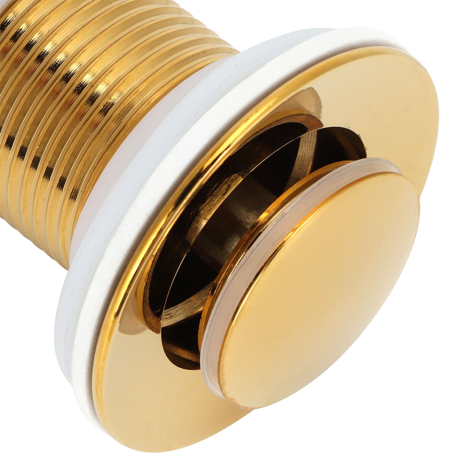Gold Sink Drain without Overflow Anti Clog Bathroom Faucet Wash Basin Drain view 11
