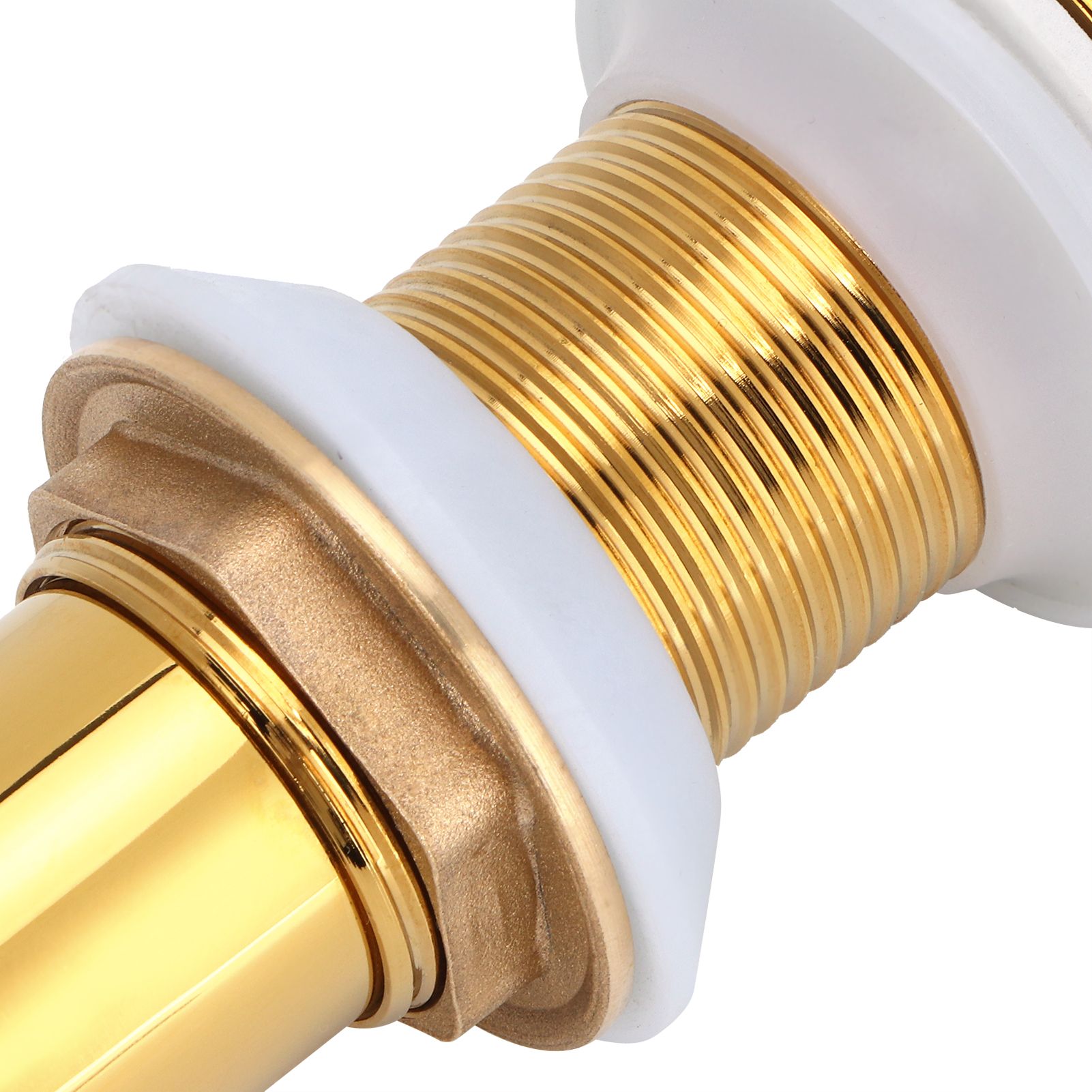 Gold Sink Drain without Overflow Anti Clog Bathroom Faucet Wash Basin Drain view 12