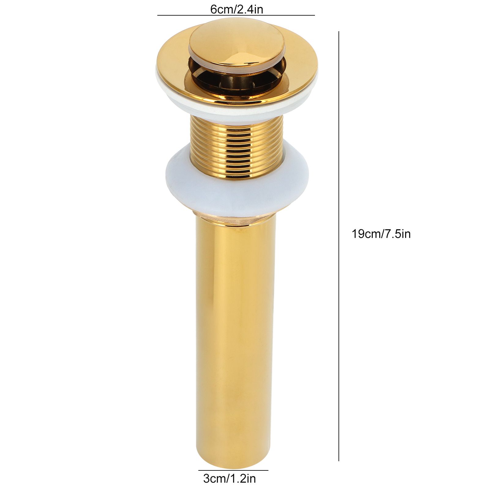 Gold Sink Drain without Overflow Anti Clog Bathroom Faucet Wash Basin Drain view 13