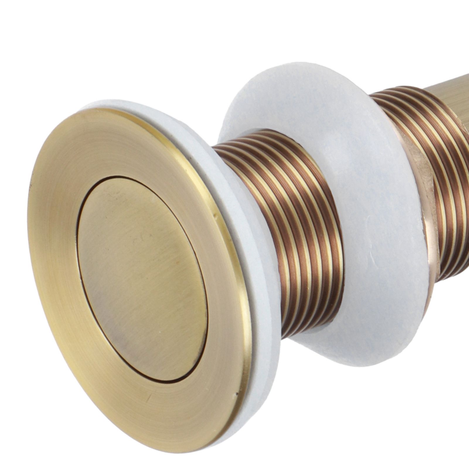 Brass Basin Sink Drain without Overflow Kitchen Bathroom Draining Stopper view 13