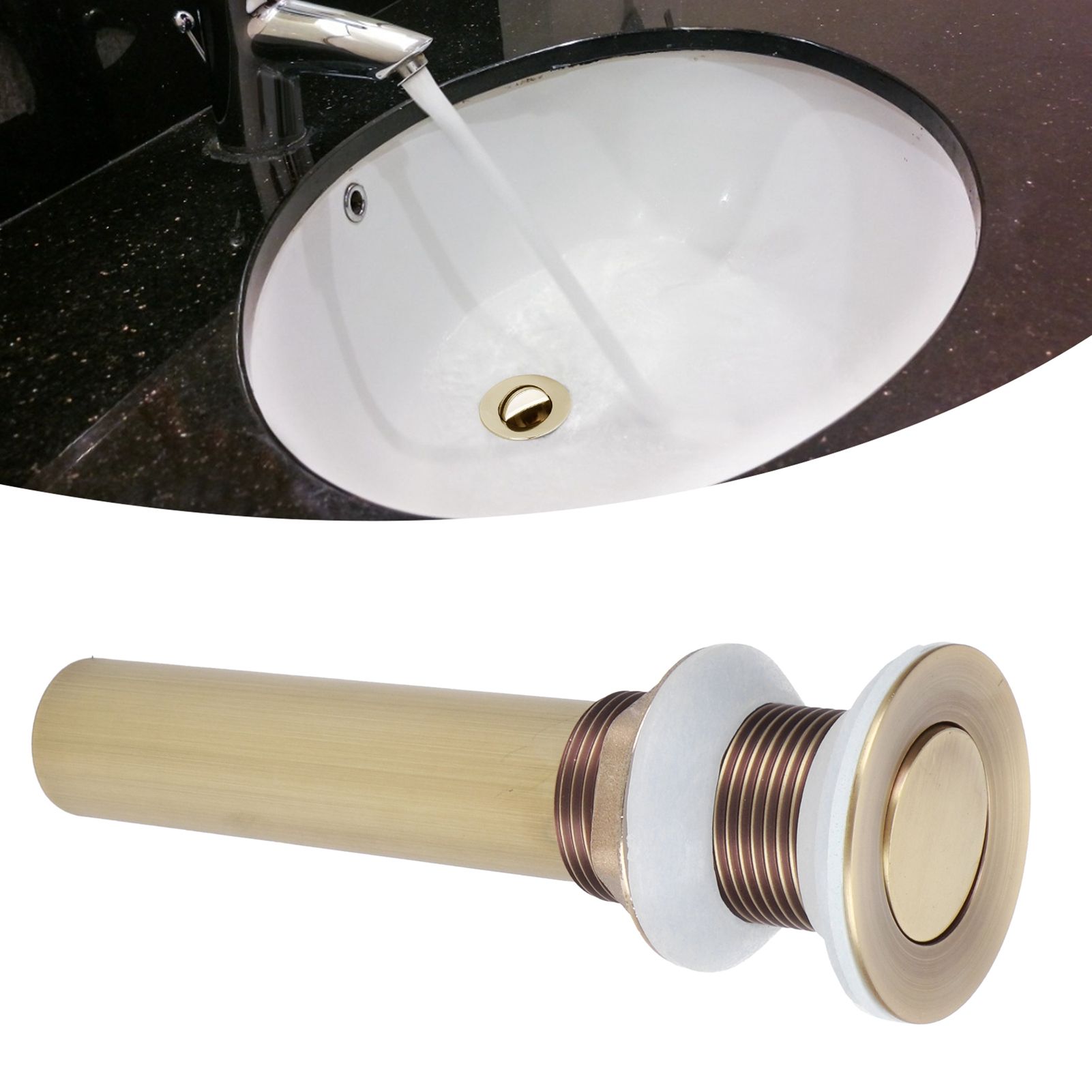 Sink Drain NonOverflow AntiClog Bathroom Wash Basin Drainer Stopper Accessory view 9