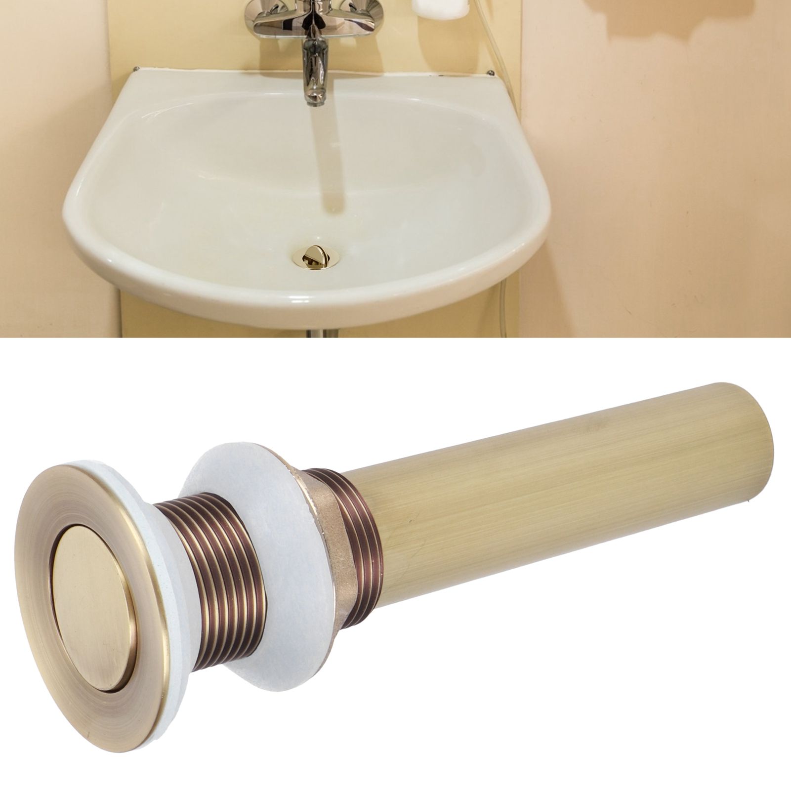 Sink Drain NonOverflow AntiClog Bathroom Wash Basin Drainer Stopper Accessory view 10