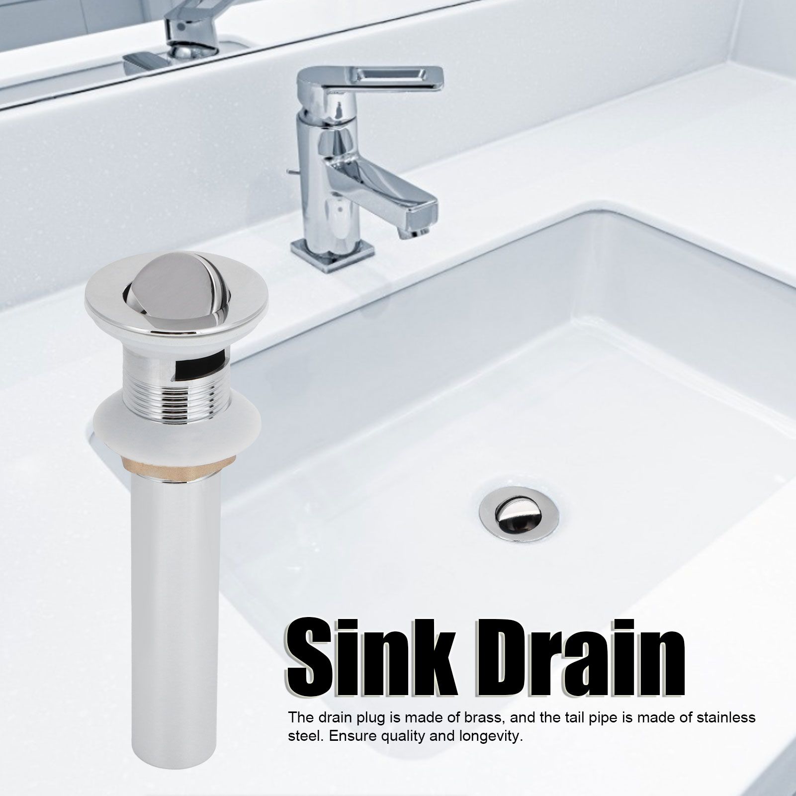 Bathroom Sink Drain Anti Clog Basin Popup Bounce Draining Stopper with view 15