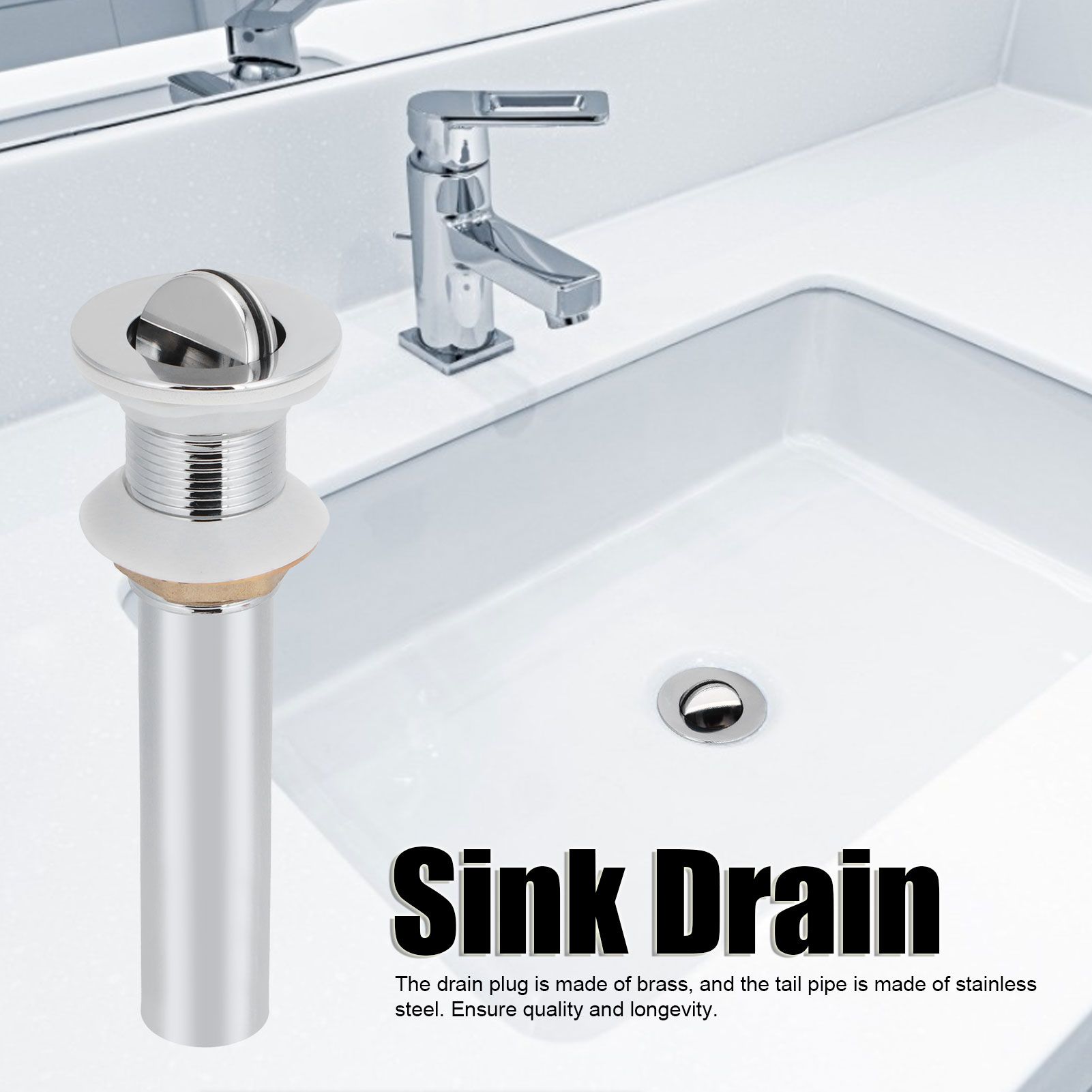 Bathroom Sink Drain Anti Clog Basin Popup Bounce Draining Stopper with view 15
