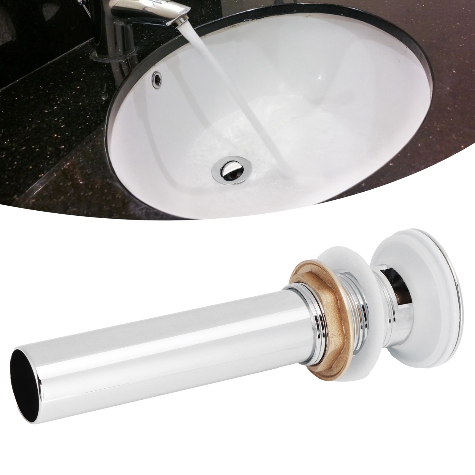 Basin Drain Sink Drain Stopper Electroplating Popup Drainer NonOverflow view 9