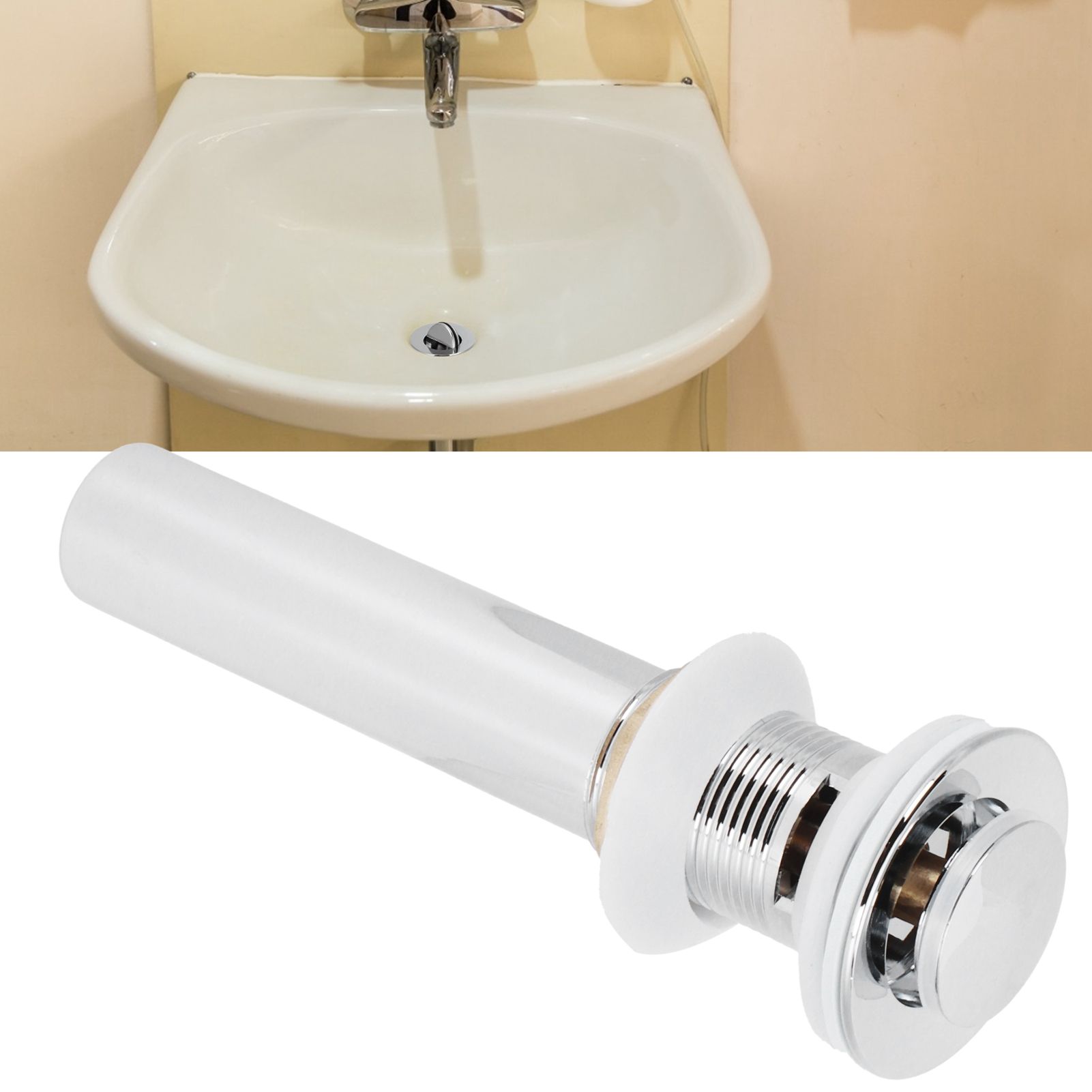 Basin Drain Sink Drain Stopper Electroplating Popup Drainer NonOverflow view 10