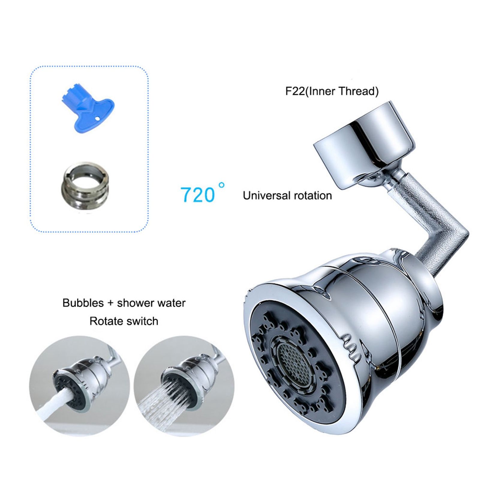 G1/2 Kitchen Sink Faucet Sprayer Water Saving Aerator Rotatable Faucet Spray view 14