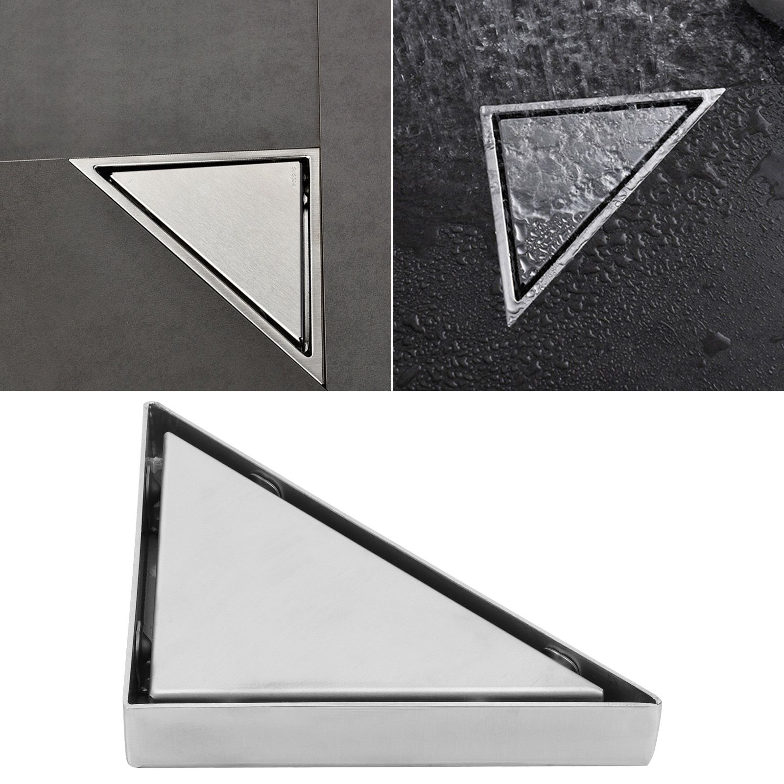 Floor Drain Set 304 Stainless Steel Triangular Corner Drain for Shower Room view 9