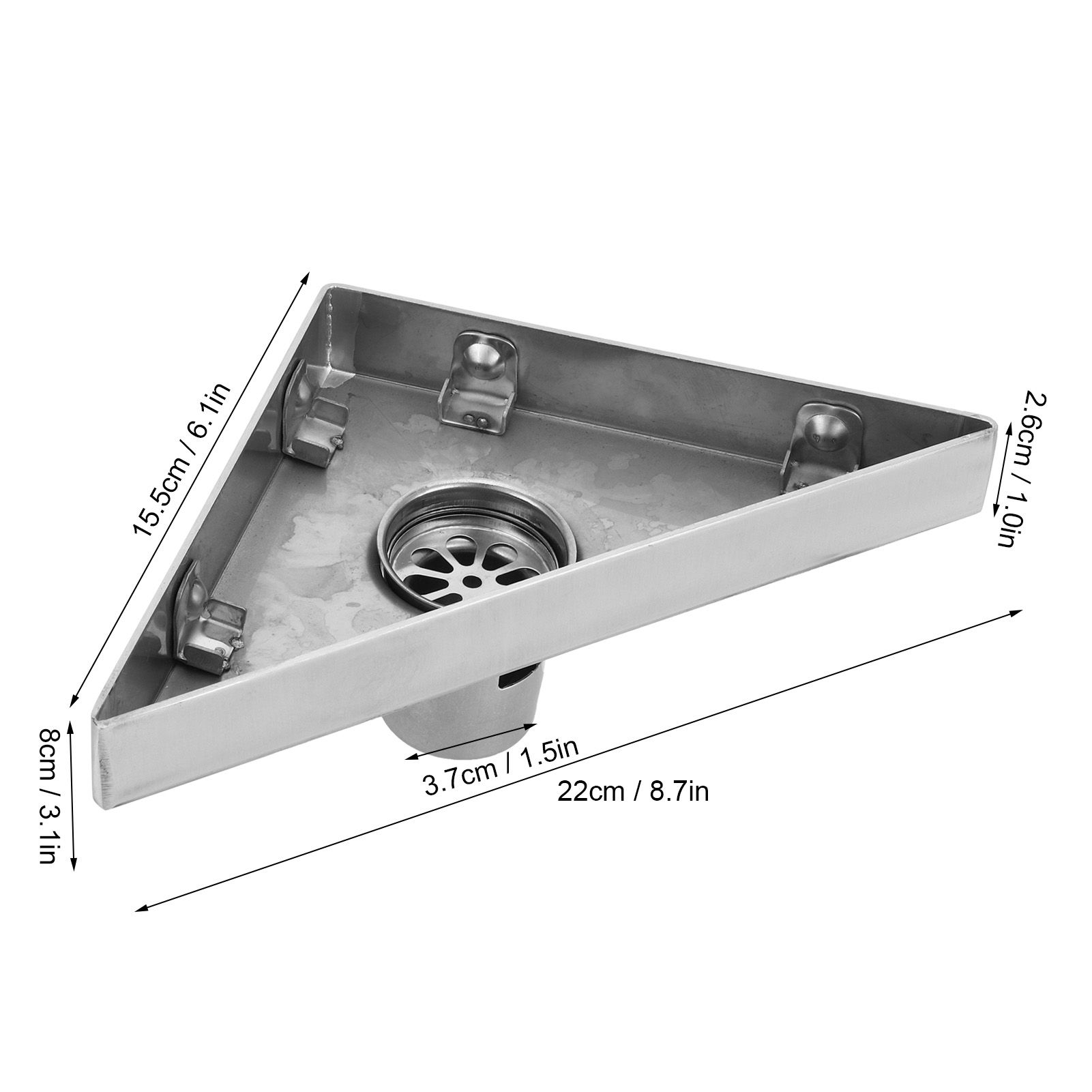 Floor Drain Set 304 Stainless Steel Triangular Corner Drain for Shower Room view 14