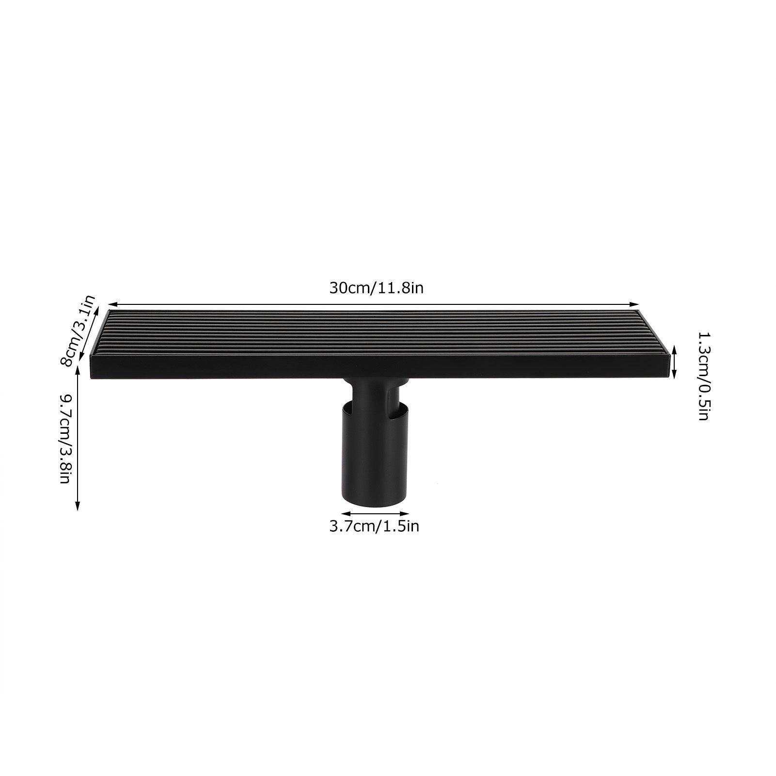 Linear Shower Floor Drain with Removable Cover 304 Stainless Steel Matte Black view 15