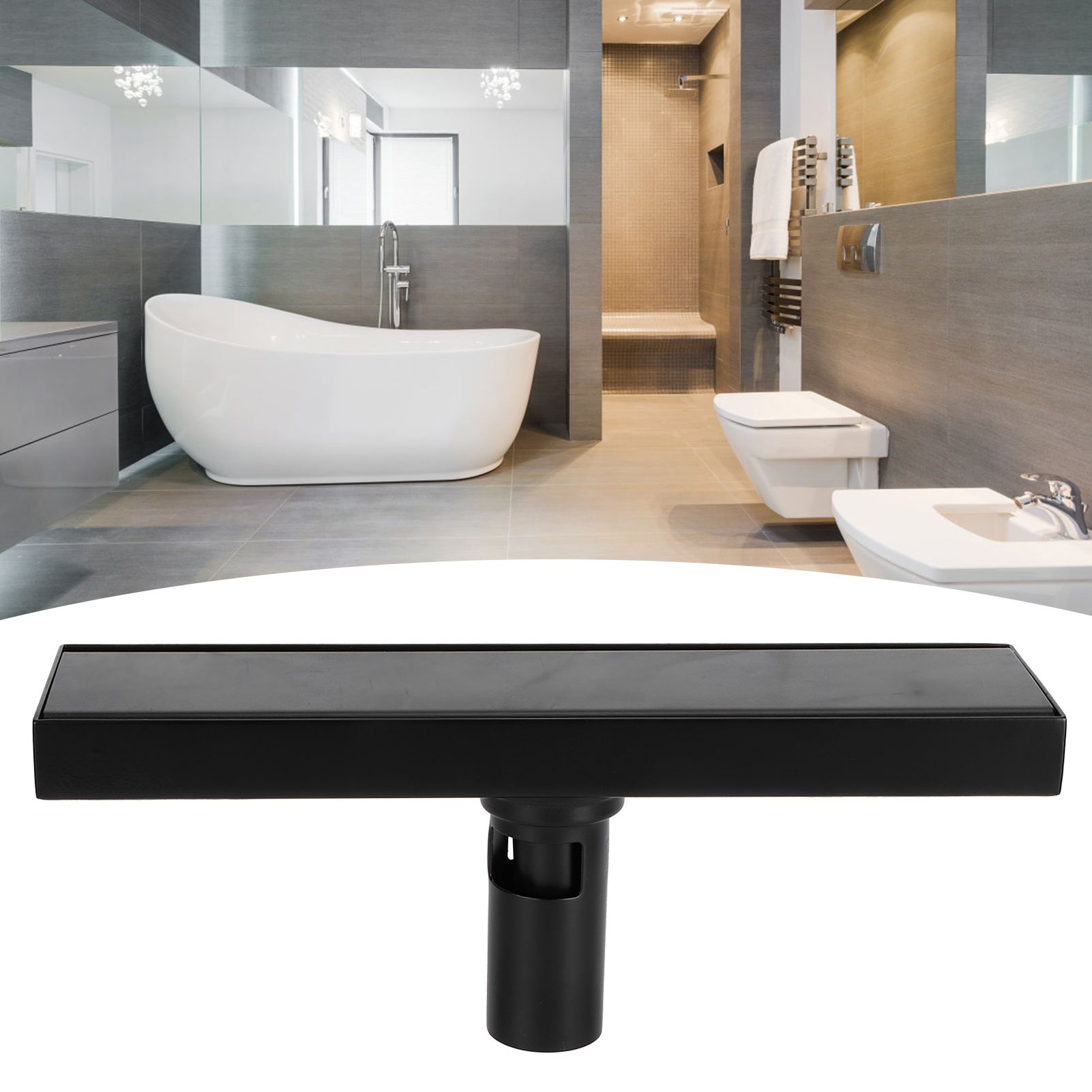Floor Drain Set 304 Stainless Steel Linear Rectangular Shower Drain Matte view 10