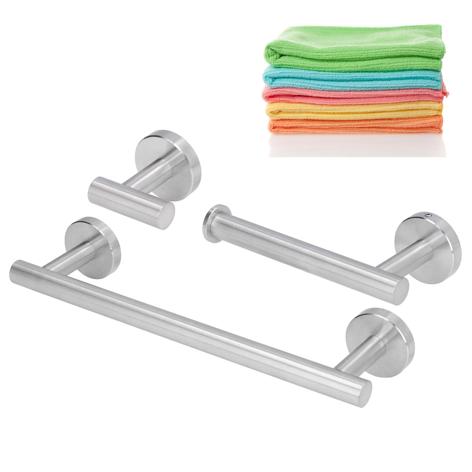 Stainless Steel Towel Rack Smoother Edges Orderly Storage Rust Proof Bathroom view 11