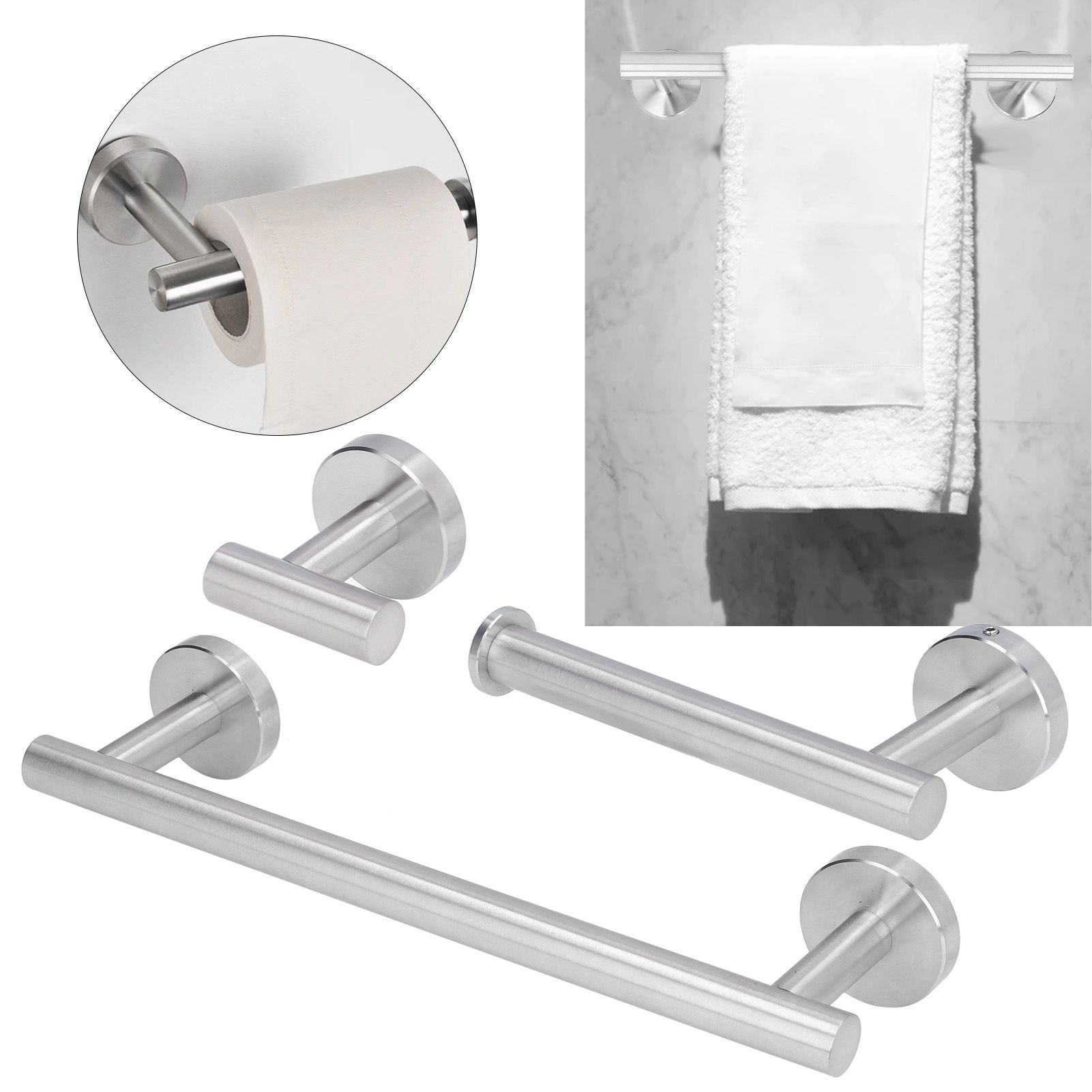 Stainless Steel Towel Rack Smoother Edges Orderly Storage Rust Proof Bathroom view 12