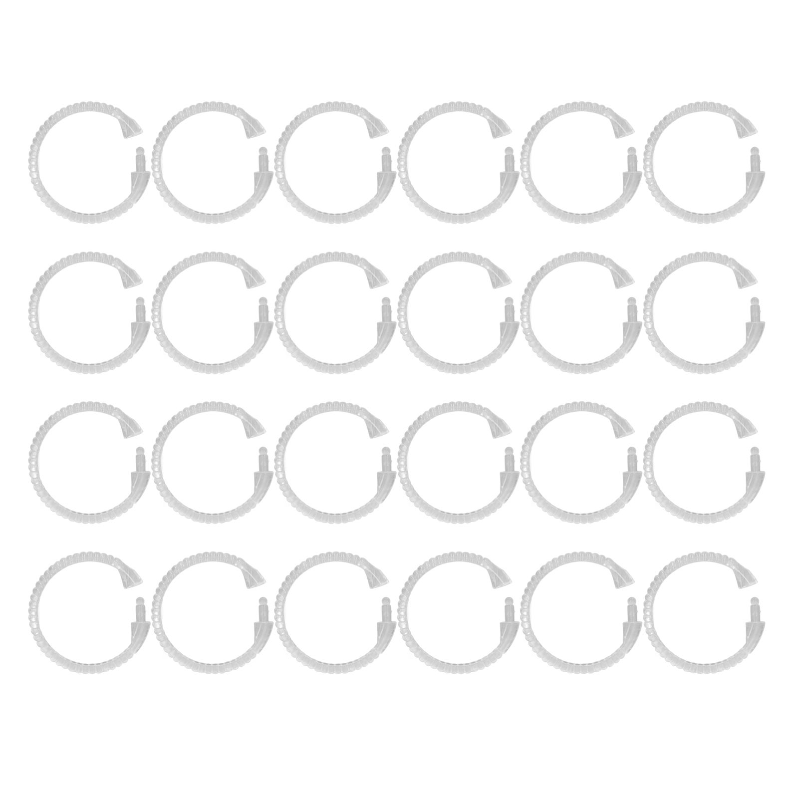 24Pcs Curtain Rings ABS Transparent O Shape Shower Curtain Hooks for Bathroom — image 1