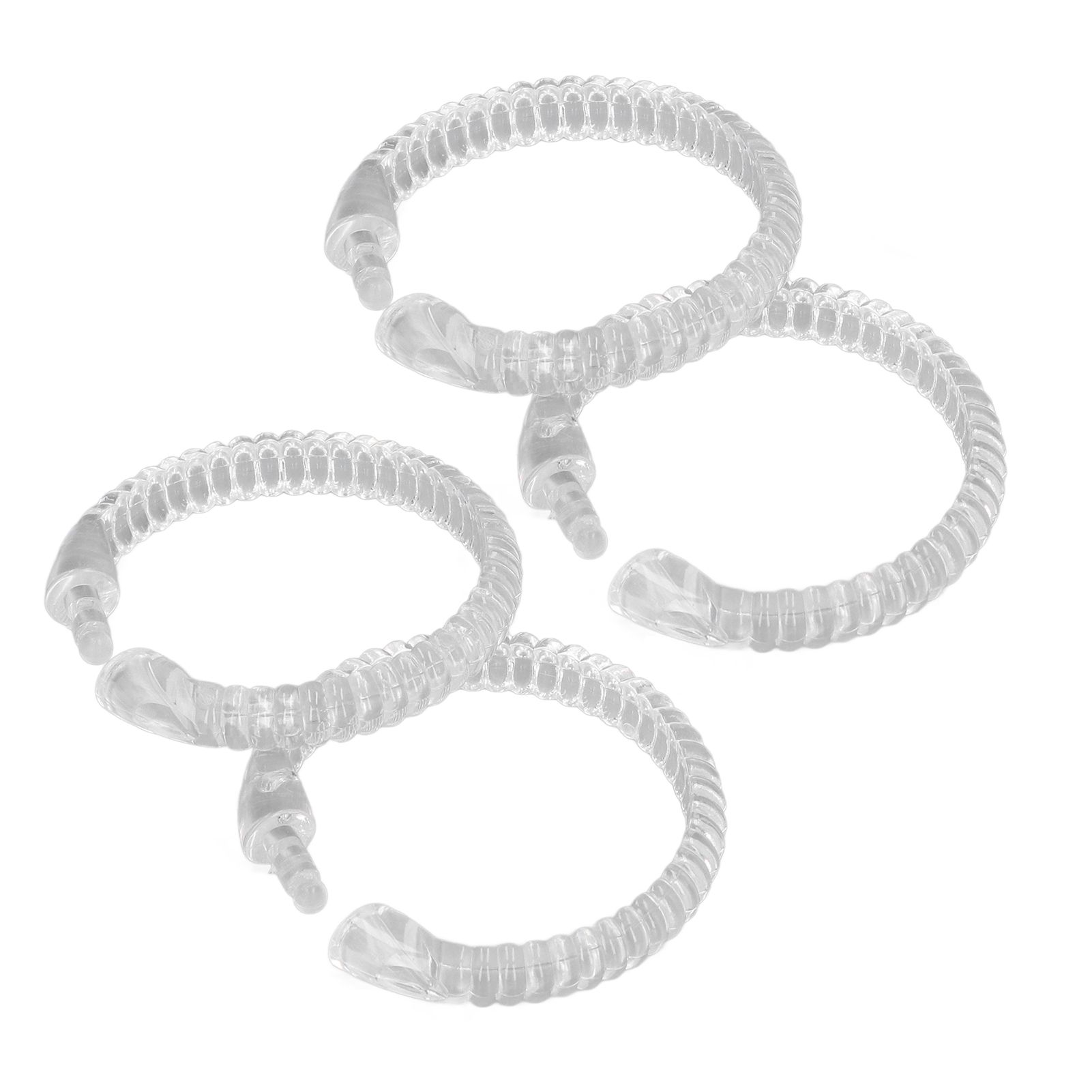 24Pcs Curtain Rings ABS Transparent O Shape Shower Curtain Hooks for Bathroom view 2