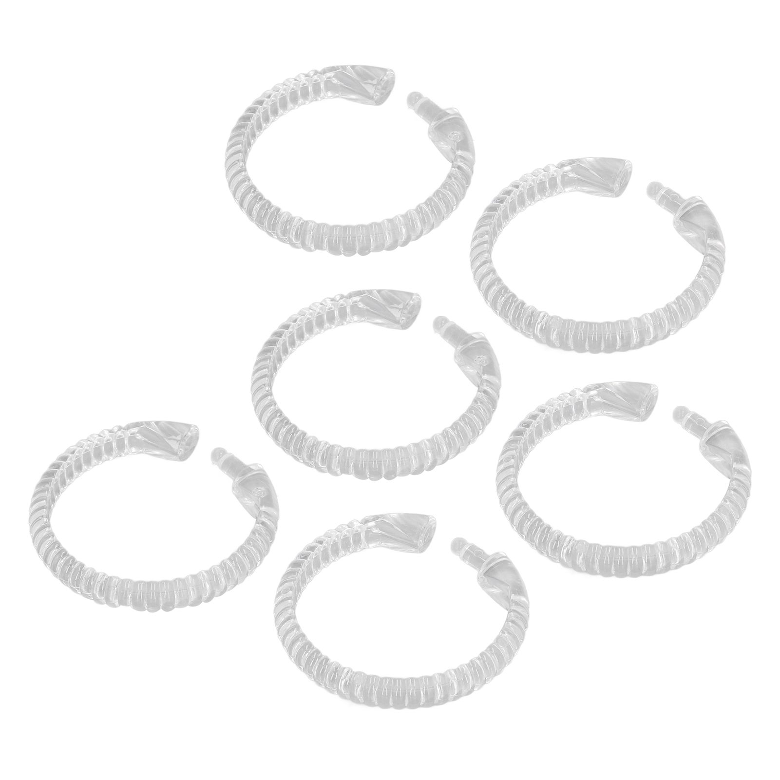 24Pcs Curtain Rings ABS Transparent O Shape Shower Curtain Hooks for Bathroom view 3