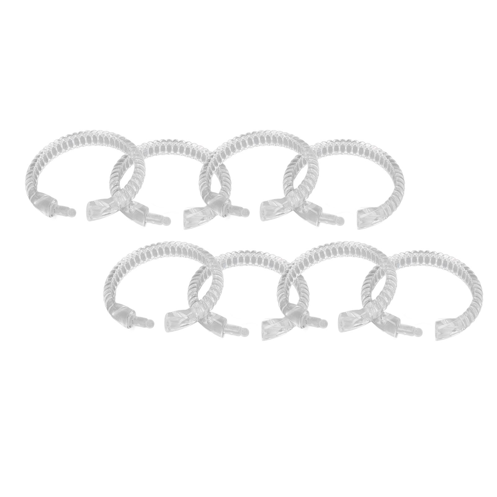 24Pcs Curtain Rings ABS Transparent O Shape Shower Curtain Hooks for Bathroom view 6