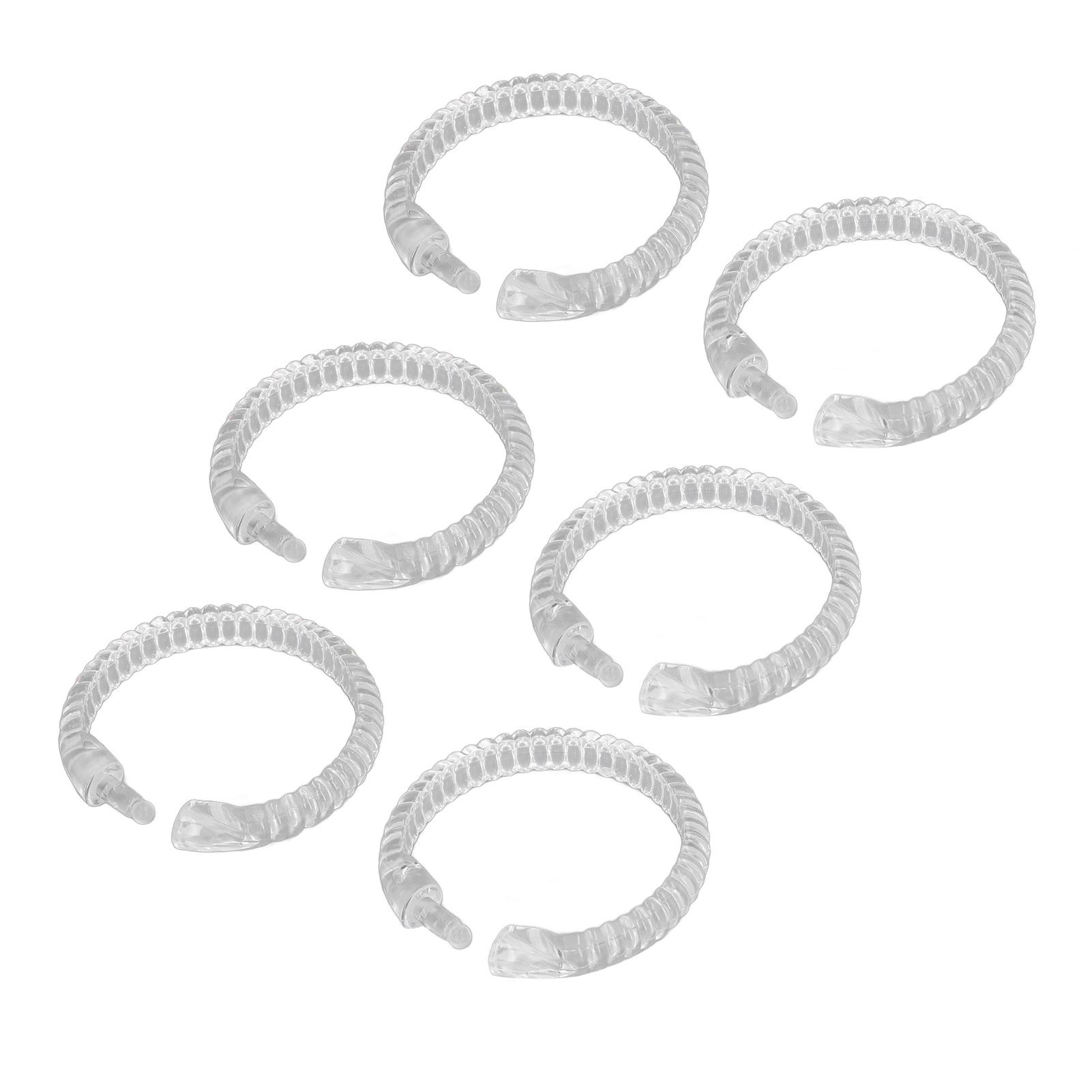 24Pcs Curtain Rings ABS Transparent O Shape Shower Curtain Hooks for Bathroom view 7