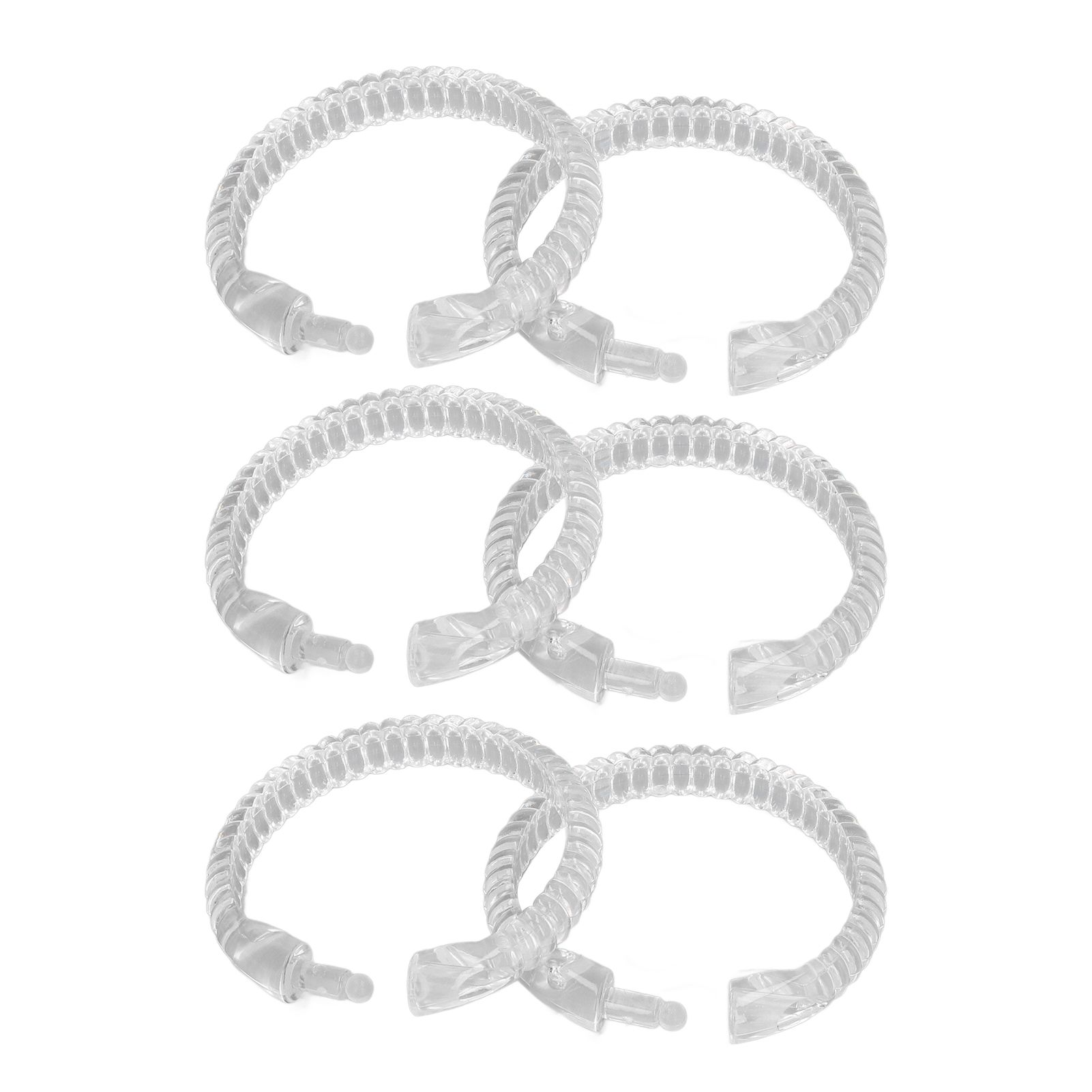 24Pcs Curtain Rings ABS Transparent O Shape Shower Curtain Hooks for Bathroom view 8