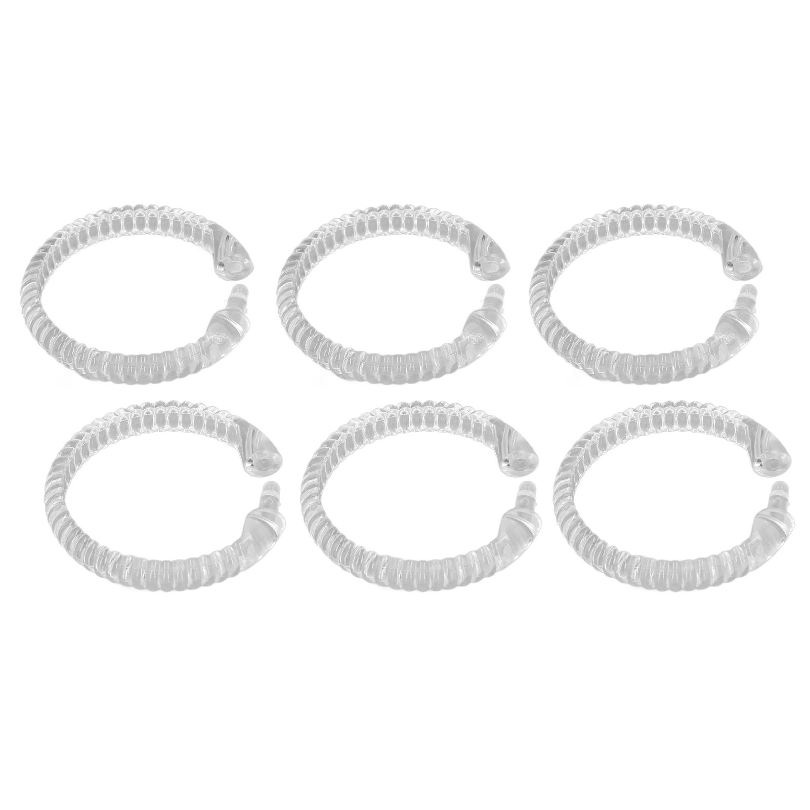 24Pcs Curtain Rings ABS Transparent O Shape Shower Curtain Hooks for Bathroom view 9