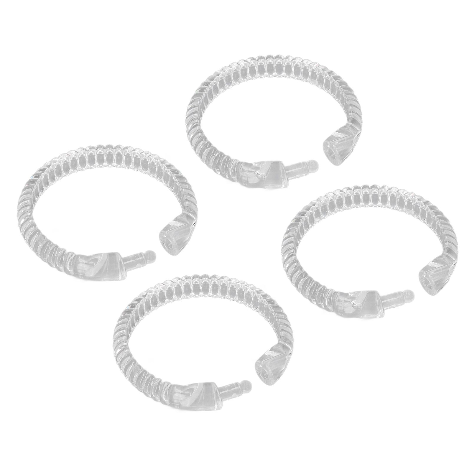 24Pcs Curtain Rings ABS Transparent O Shape Shower Curtain Hooks for Bathroom view 10