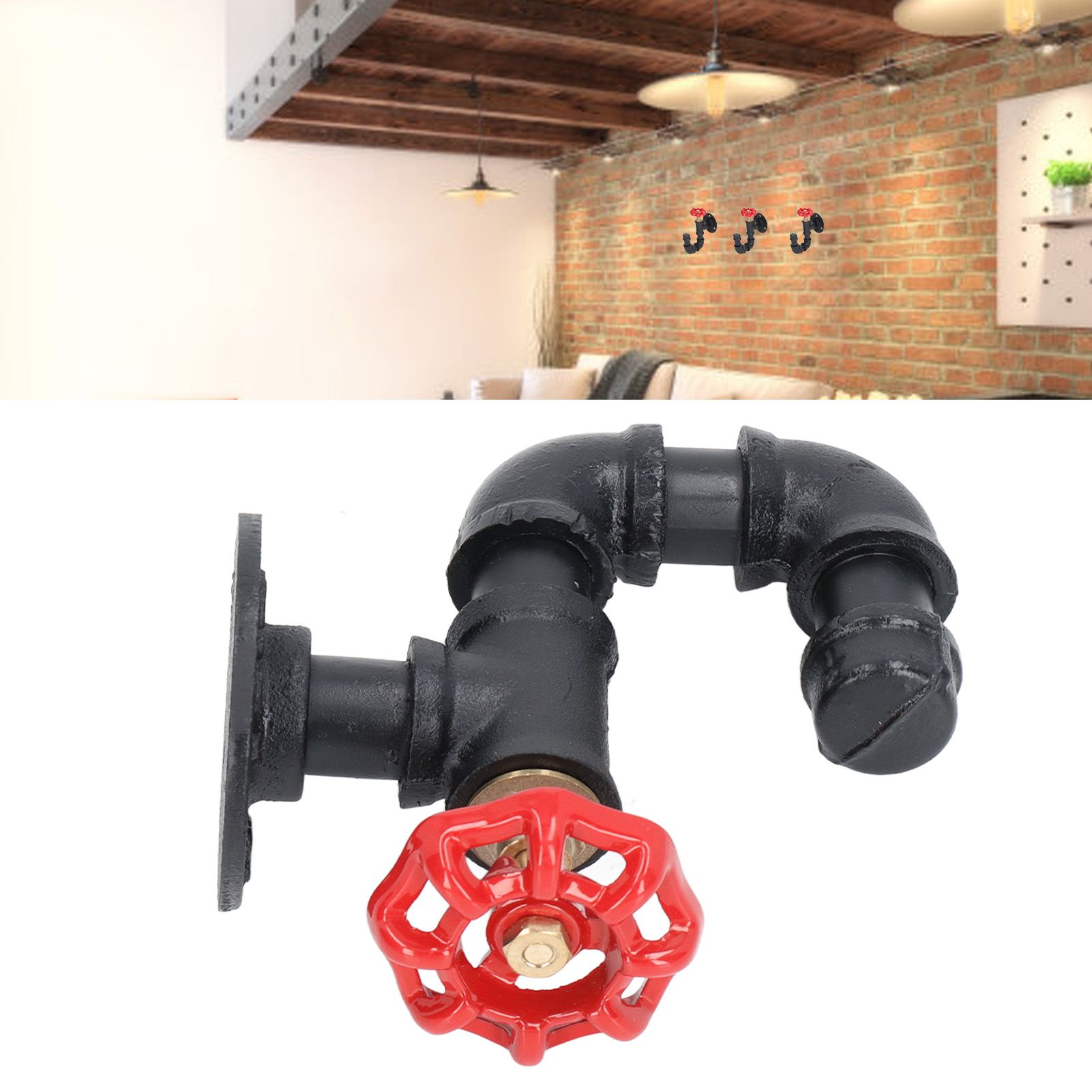 Industrial Pipe Coat Hook Rack Heavy Duty Rustic Hat Robe Towel Wall Mounted view 11