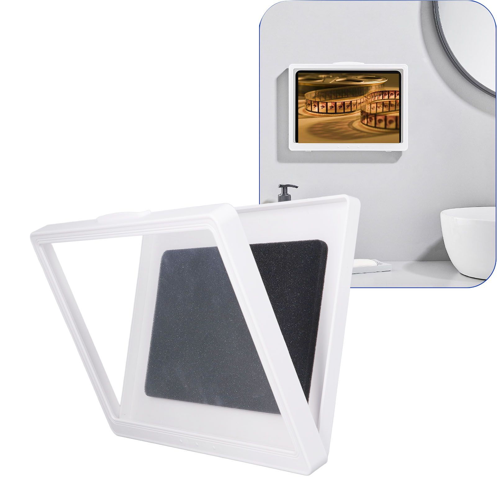 Bathroom Waterproof Anti Fog Touch Screen Mobile Phone Case Wall Mount Sealed view 11