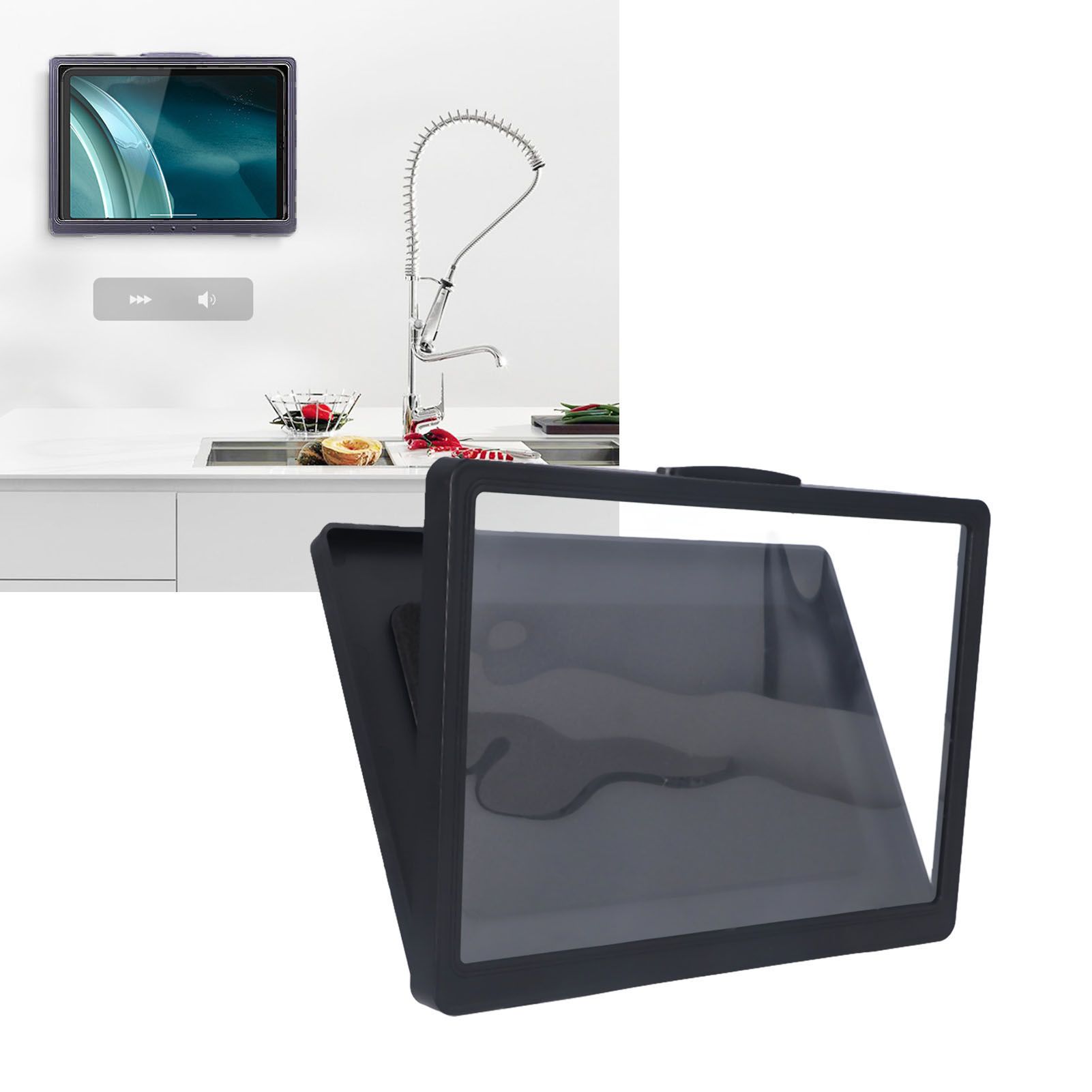 Bathroom Waterproof Anti Fog Touch Screen Mobile Phone Case Wall Mount Sealed view 12